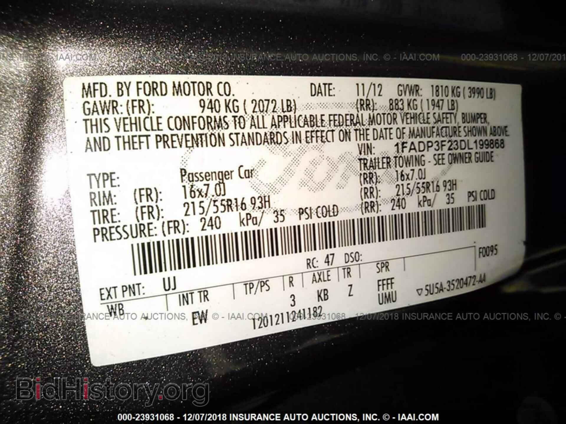 2013 FORD FOCUS - VIN: 1FADP3F23DL199868 - Photo 9