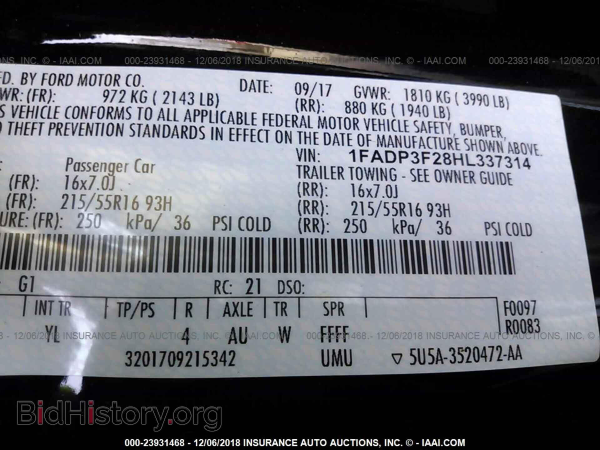 2017 FORD FOCUS - VIN: 1FADP3F28HL337314 - Фото 9