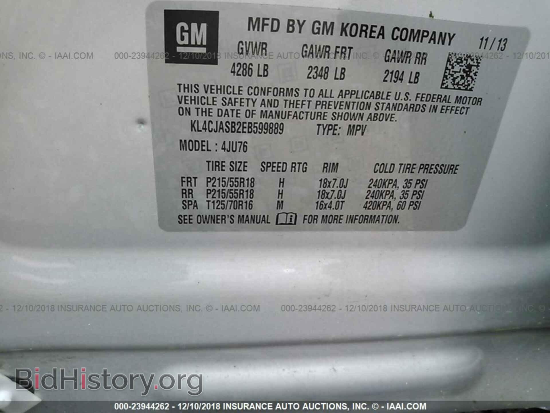 2014 BUICK ENCORE - VIN: KL4CJASB2EB599889 - Photo 9
