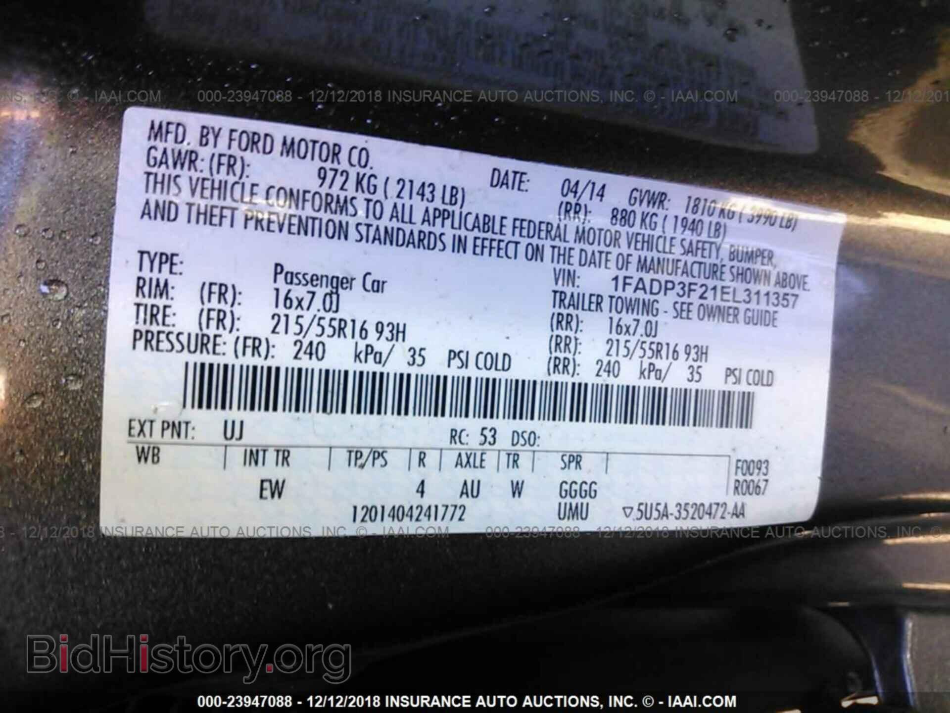 2014 FORD FOCUS - VIN: 1FADP3F21EL311357 - Photo 9