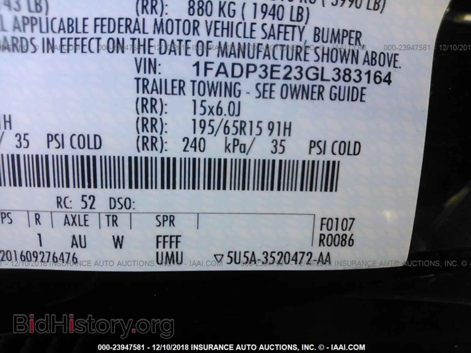 2016 FORD FOCUS - VIN: 1FADP3E23GL383164 - Photo 9