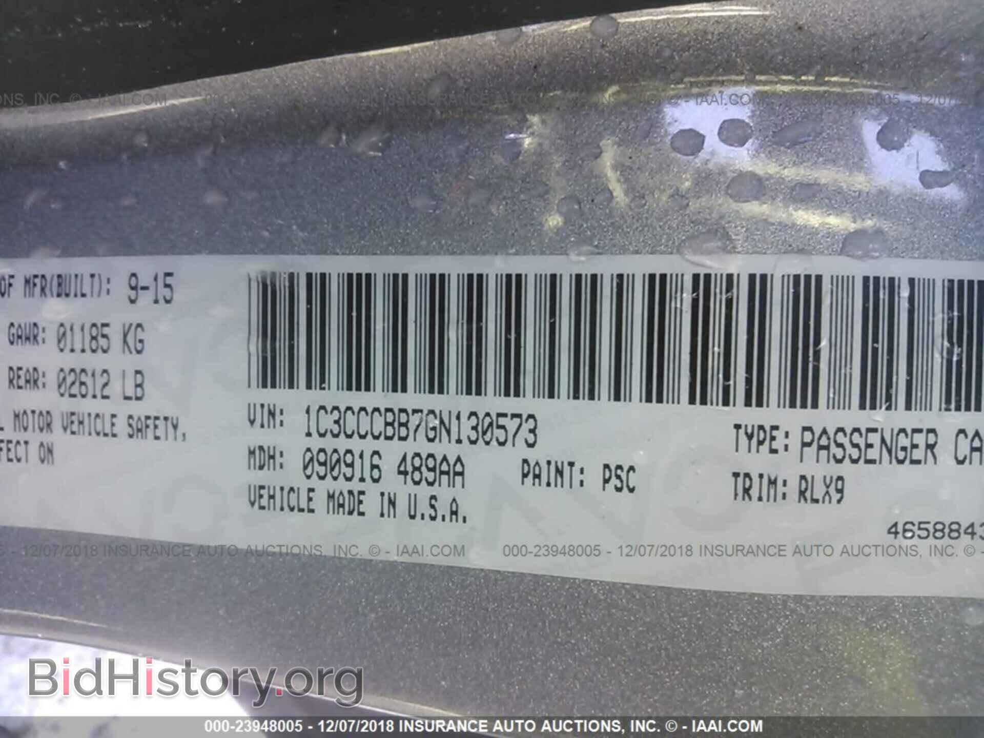 2016 CHRYSLER 200 - VIN: 1C3CCCBB7GN130573 - Фото 9