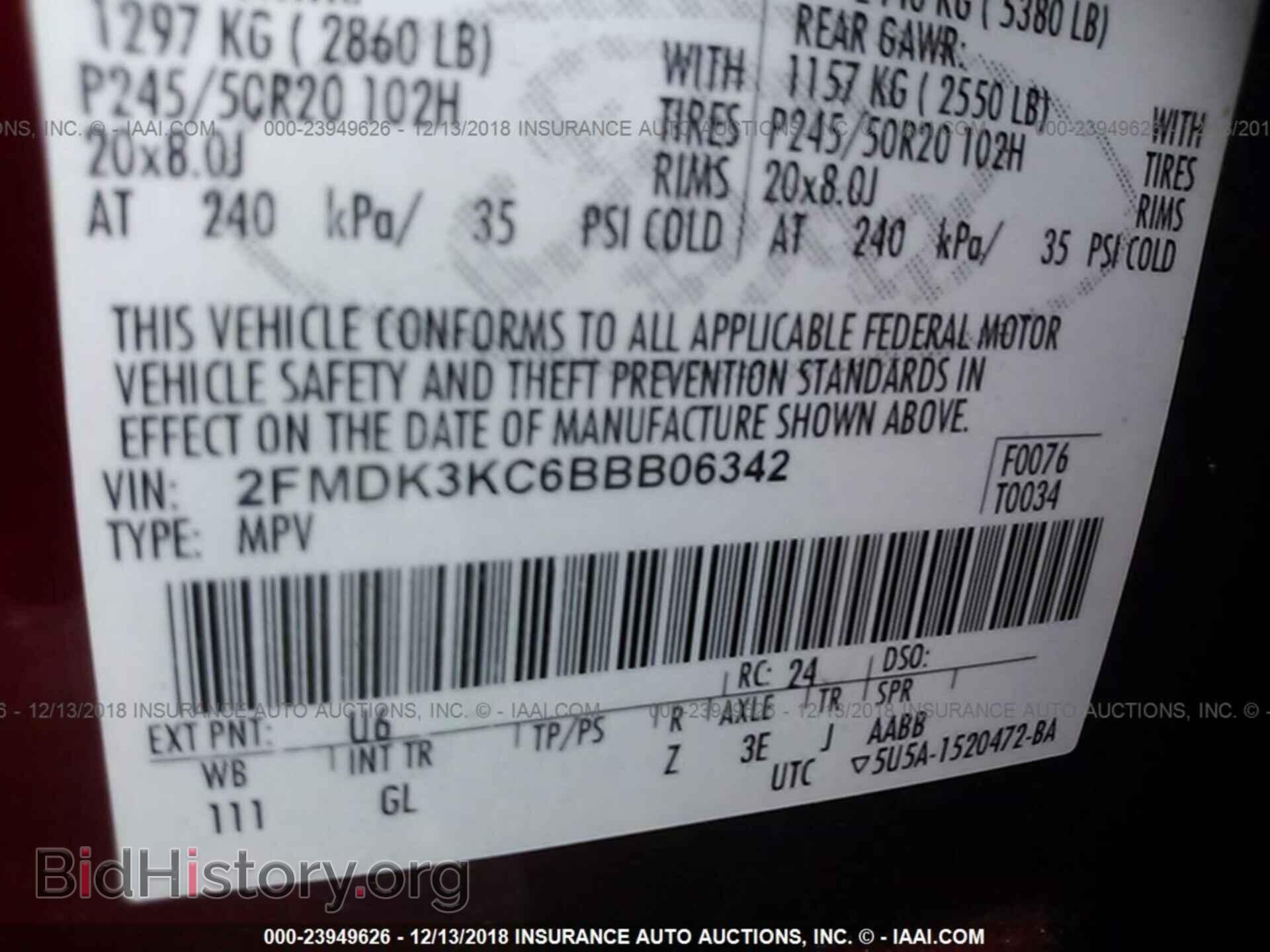 2011 FORD EDGE - VIN: 2FMDK3KC6BBB06342 - Photo 9