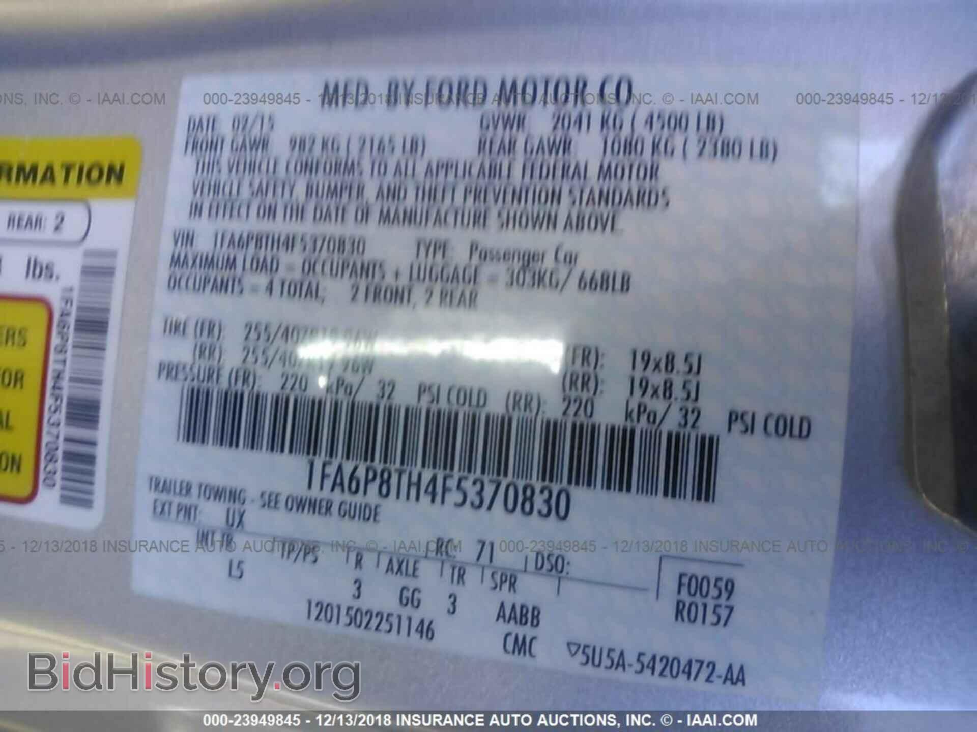 2015 FORD MUSTANG - VIN: 1FA6P8TH4F5370830 - Photo 9
