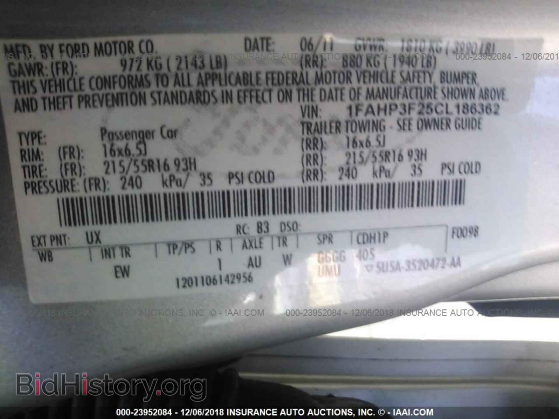 2012 FORD FOCUS - VIN: 1FAHP3F25CL186362 - Фото 9