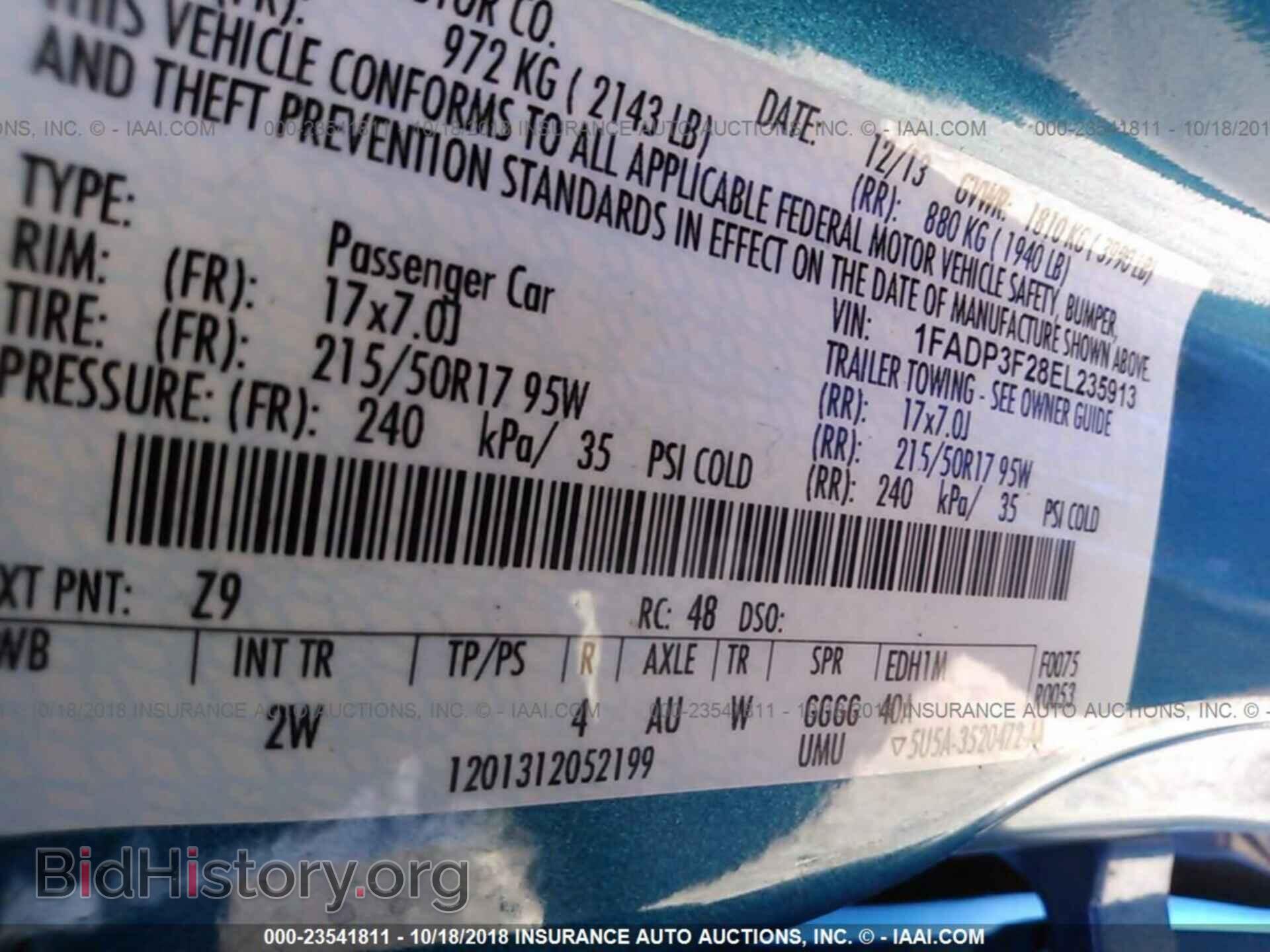 2014 FORD FOCUS - VIN: 1FADP3F28EL235913 - Photo 9