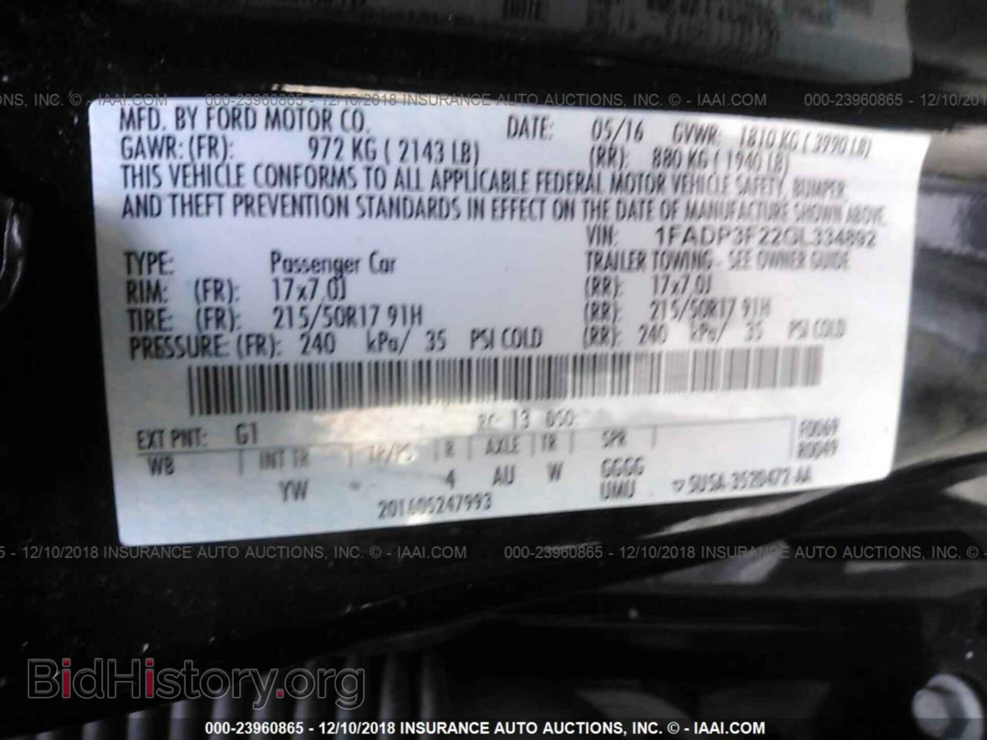 2016 FORD FOCUS - VIN: 1FADP3F22GL334892 - Photo 9