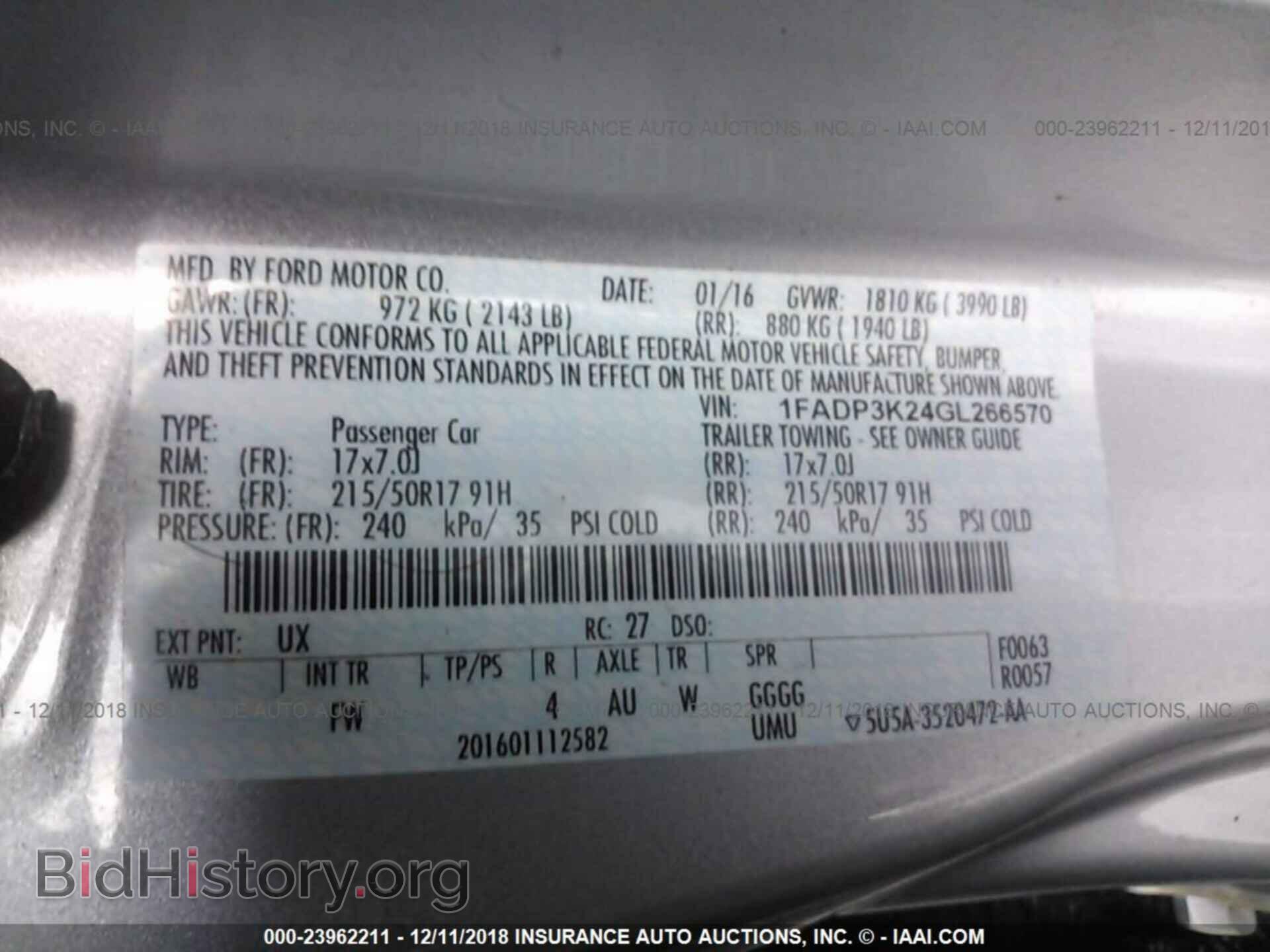 2016 FORD FOCUS - VIN: 1FADP3K24GL266570 - Фото 9