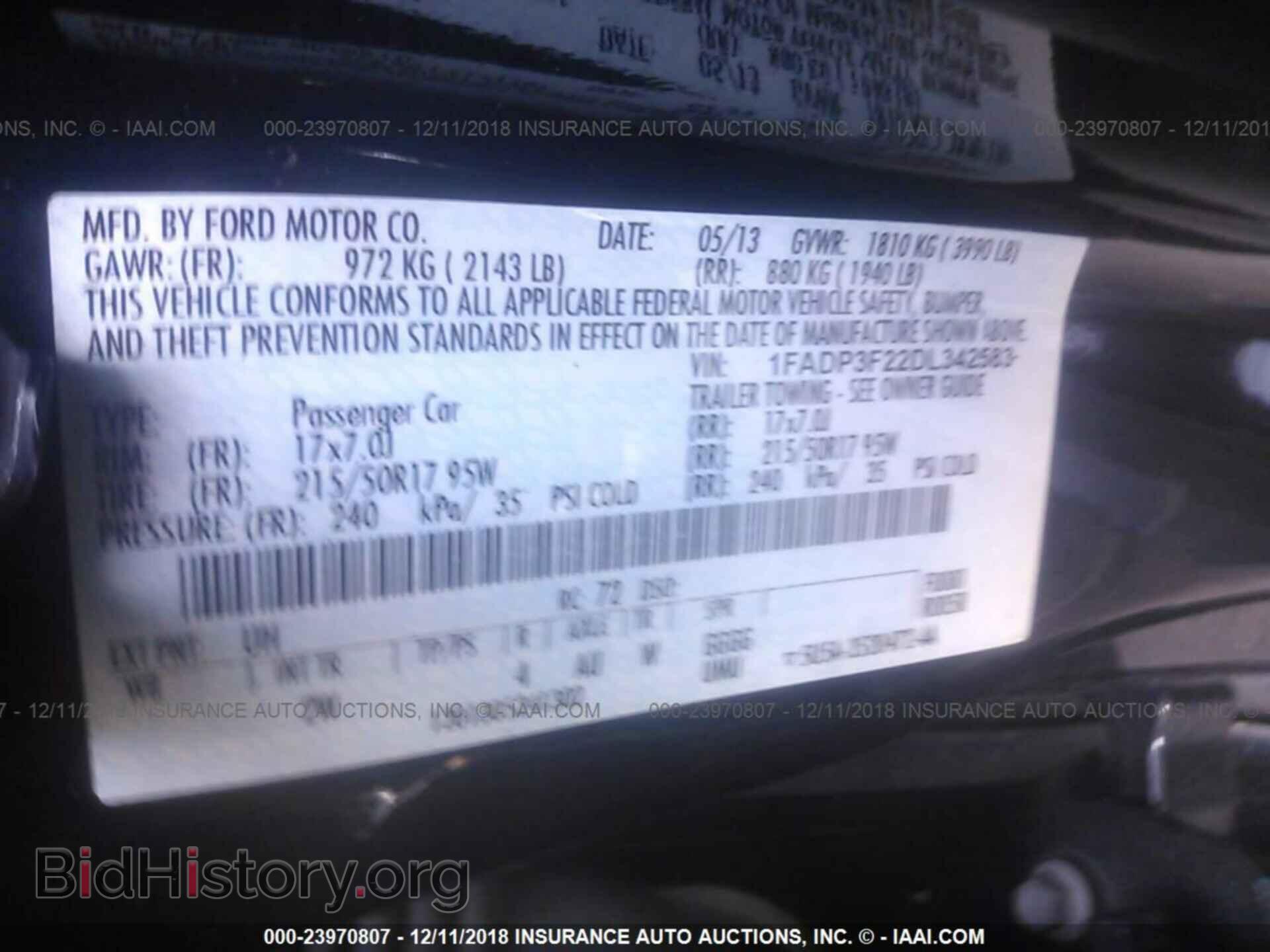 2013 FORD FOCUS - VIN: 1FADP3F22DL342583 - Фото 9