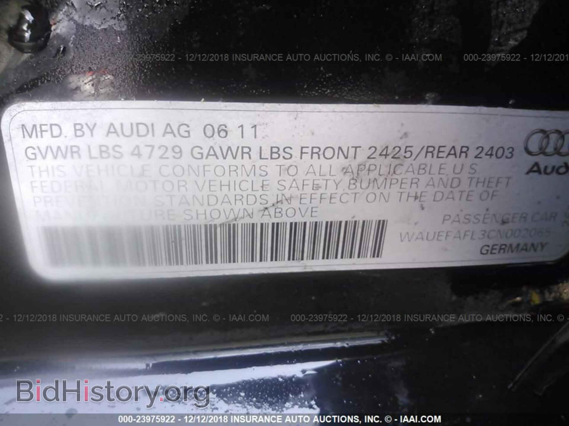2012 AUDI A4 - VIN: WAUEFAFL3CN002065 - Photo 9