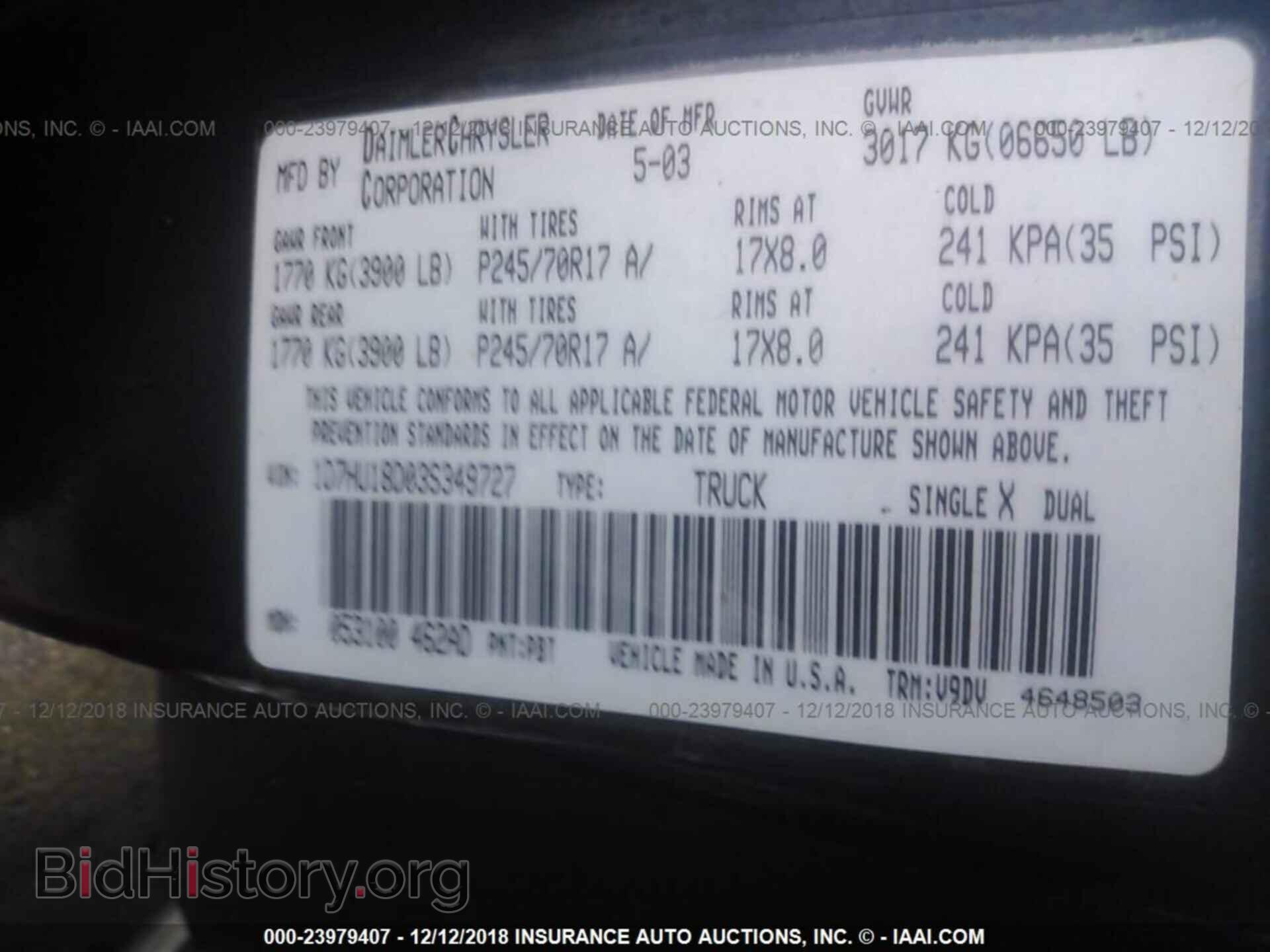 2003 DODGE RAM 1500 - VIN: 1D7HU18D03S349727 - Фото 9