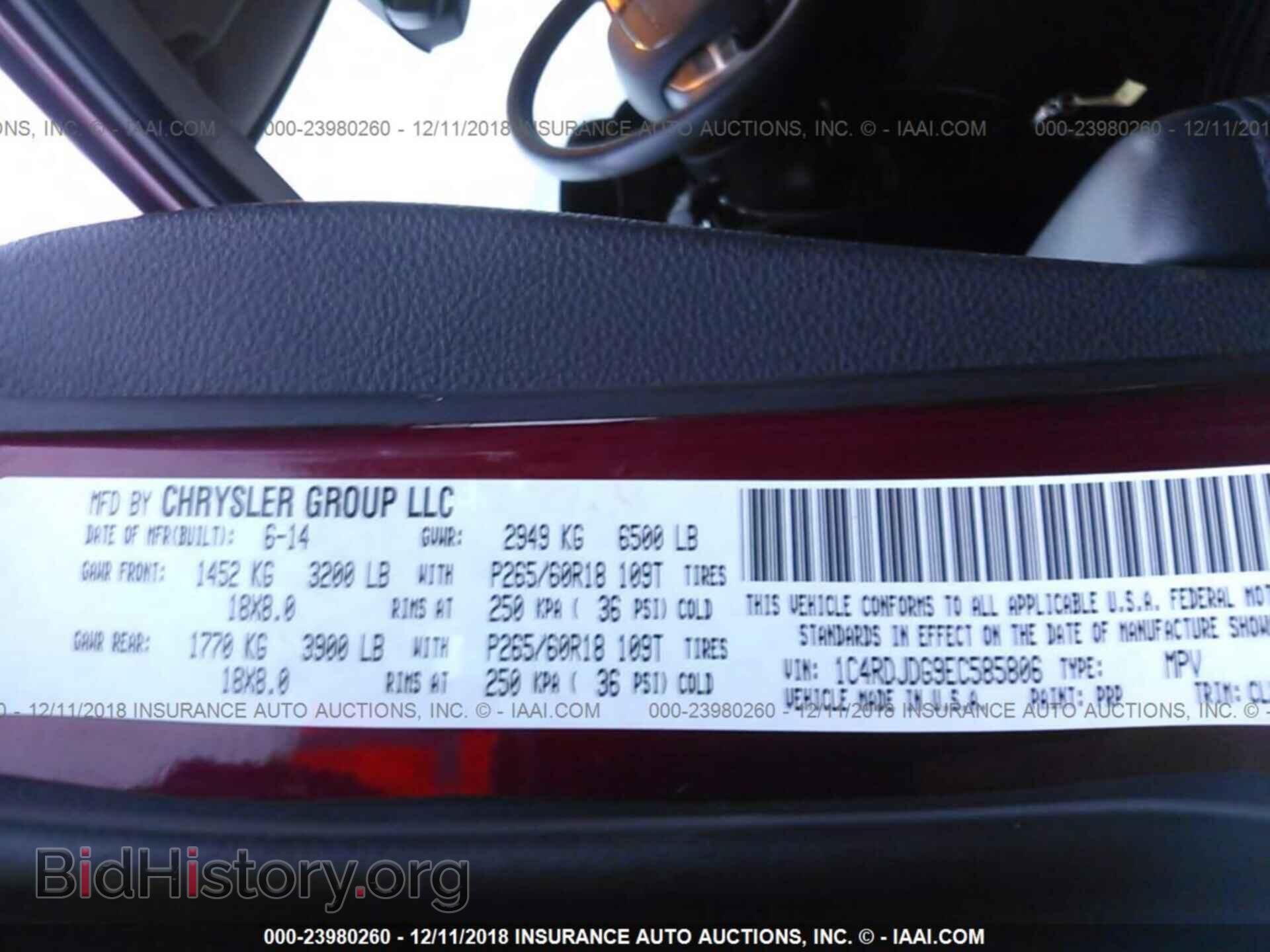 2014 DODGE DURANGO - VIN: 1C4RDJDG9EC585806 - Фото 9