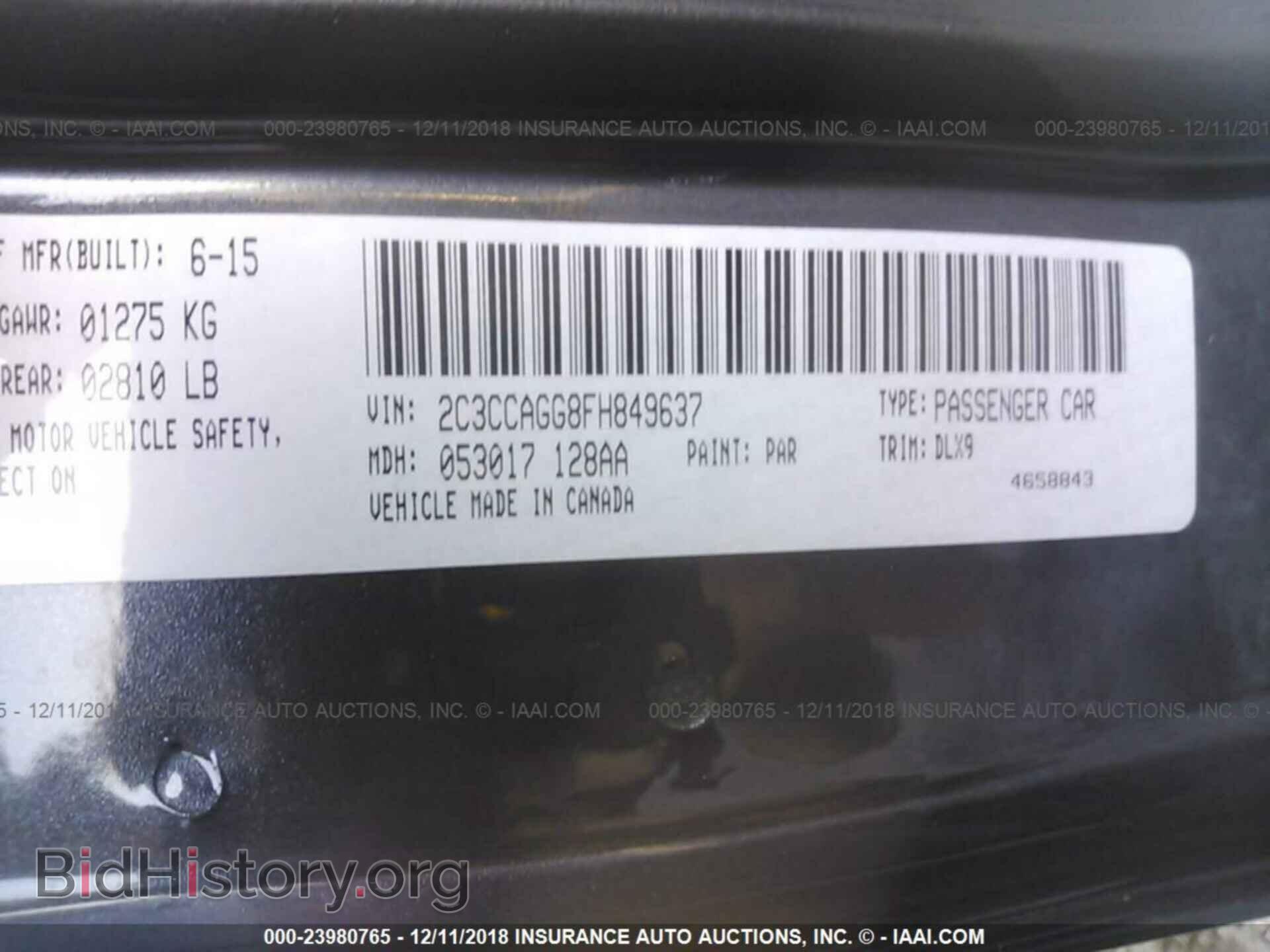 2015 CHRYSLER 300 - VIN: 2C3CCAGG8FH849637 - Photo 9