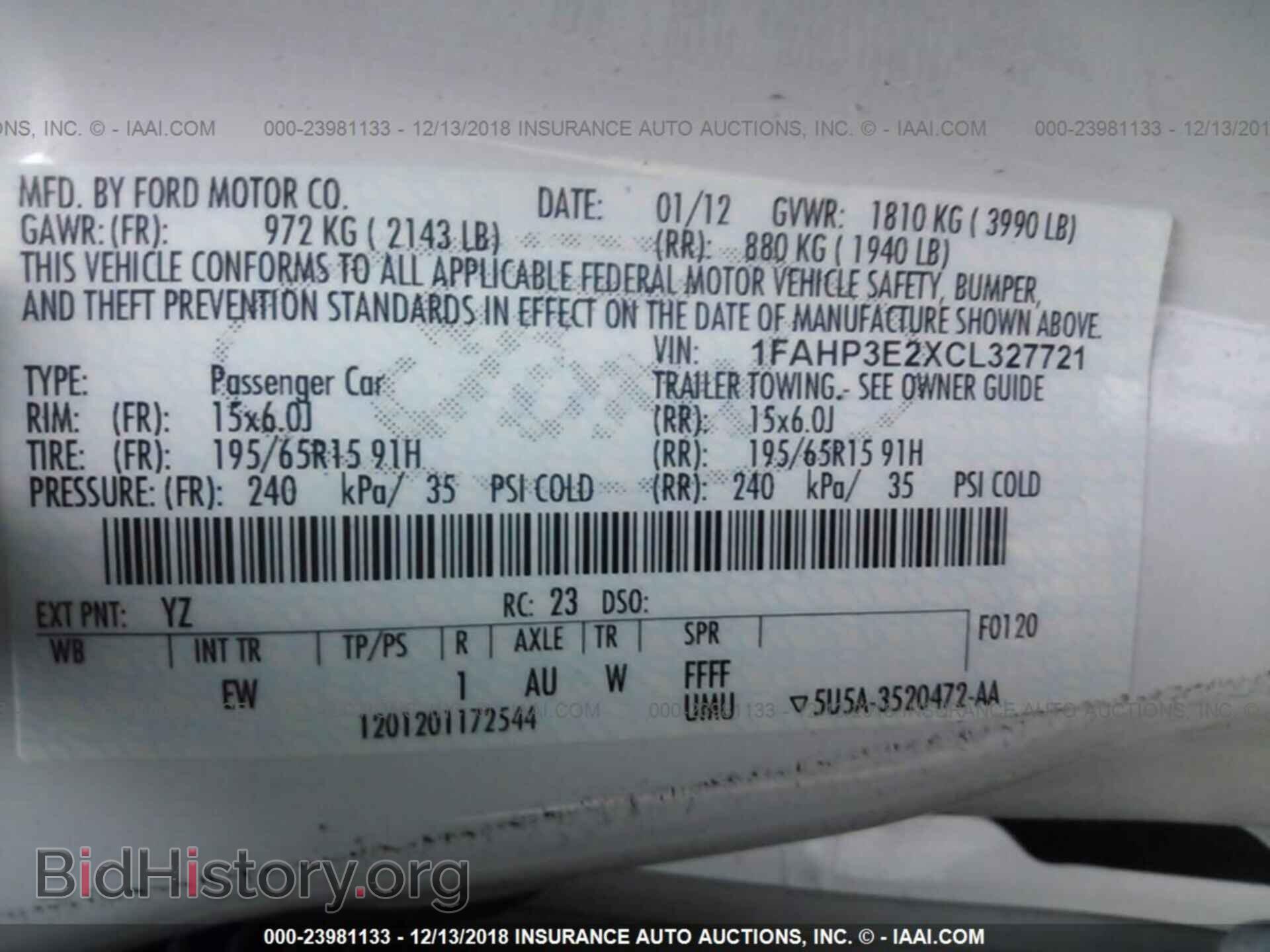 2012 Ford Focus - VIN: 1FAHP3E2XCL327721 - Фото 9