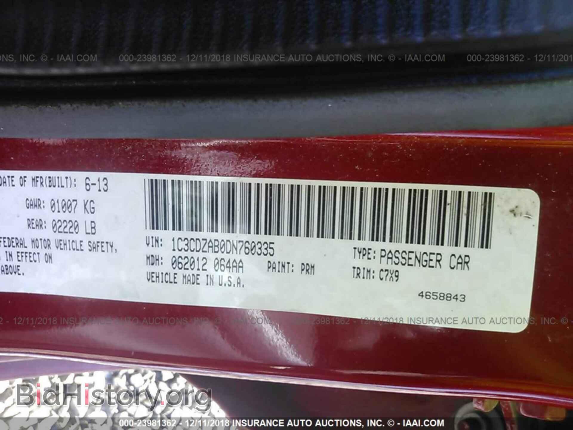 2013 DODGE AVENGER - VIN: 1C3CDZAB0DN760335 - Фото 9