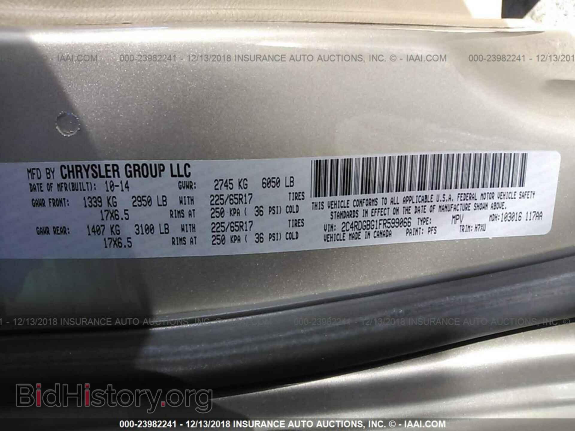 2015 DODGE GRAND CARAVAN - VIN: 2C4RDGBG1FR599066 - Фото 9