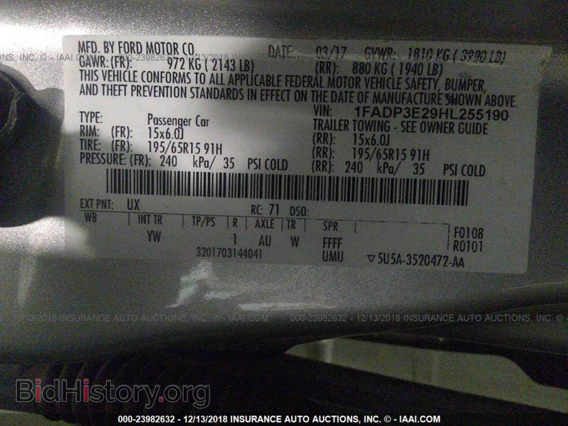 2017 FORD FOCUS - VIN: 1FADP3E29HL255190 - Фото 9