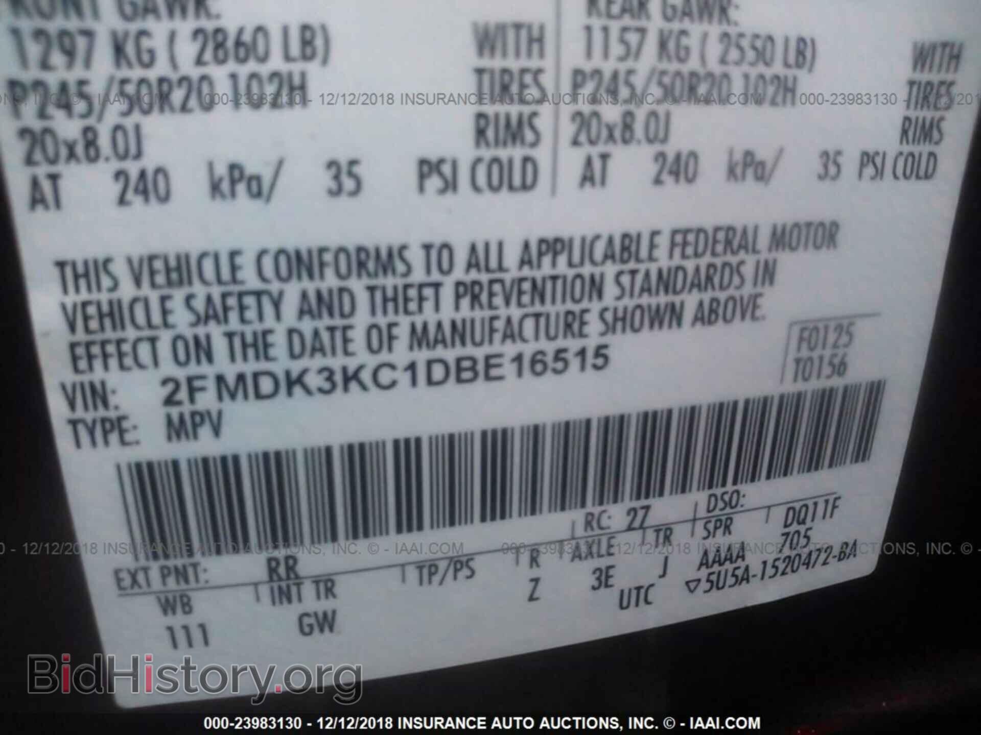 2013 FORD EDGE - VIN: 2FMDK3KC1DBE16515 - Фото 9