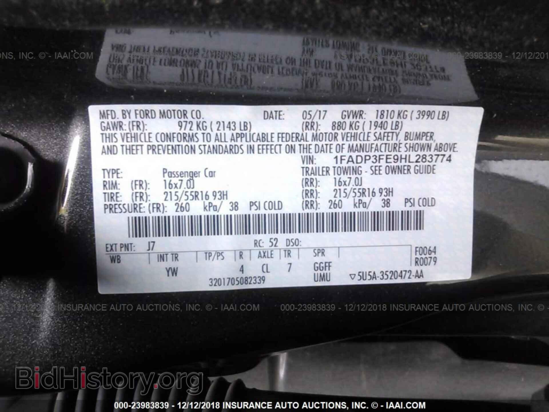 2017 FORD FOCUS - VIN: 1FADP3FE9HL283774 - Photo 9