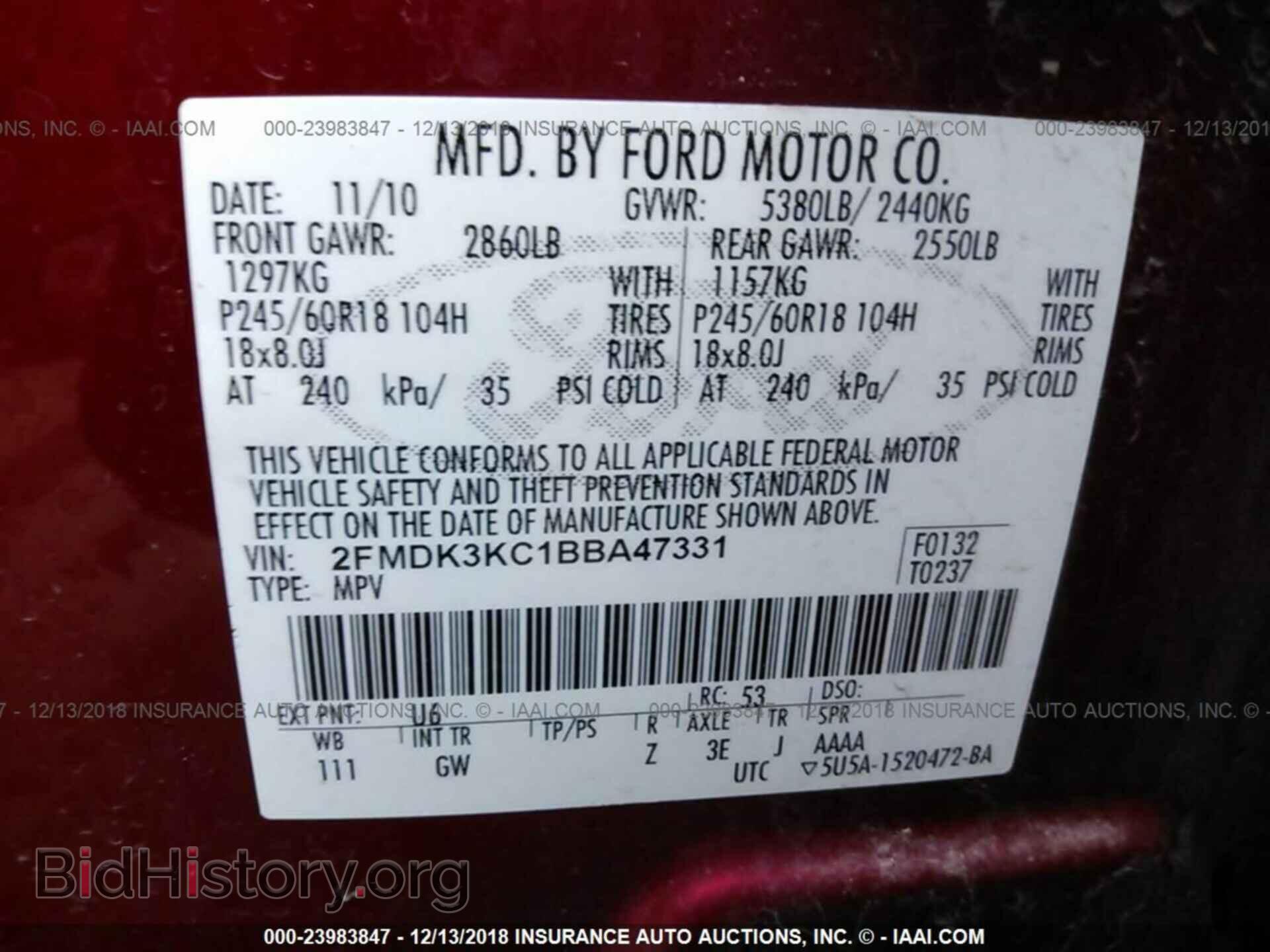 2011 FORD EDGE - VIN: 2FMDK3KC1BBA47331 - Photo 9