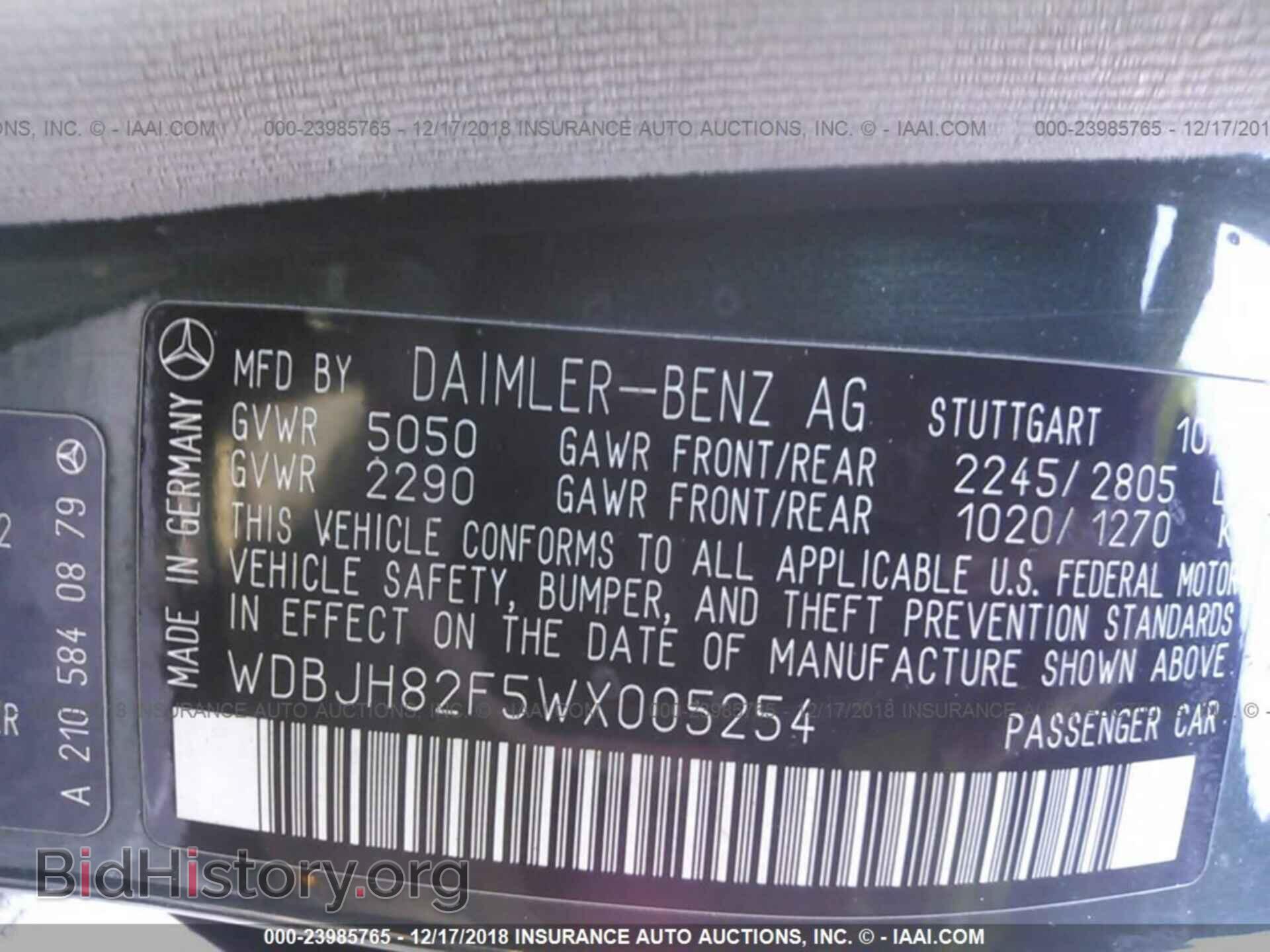 1998 MERCEDES-BENZ E - VIN: WDBJH82F5WX005254 - Фото 9