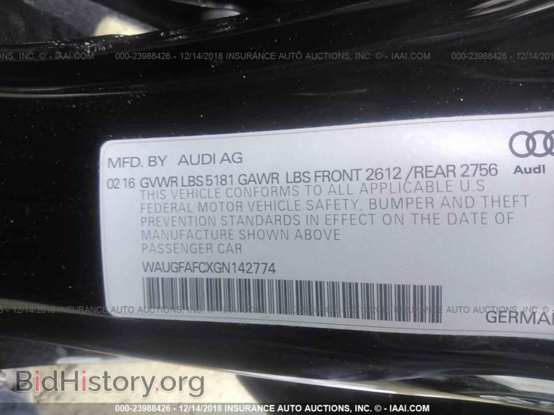 2016 AUDI A6 - VIN: WAUGFAFCXGN142774 - Фото 9