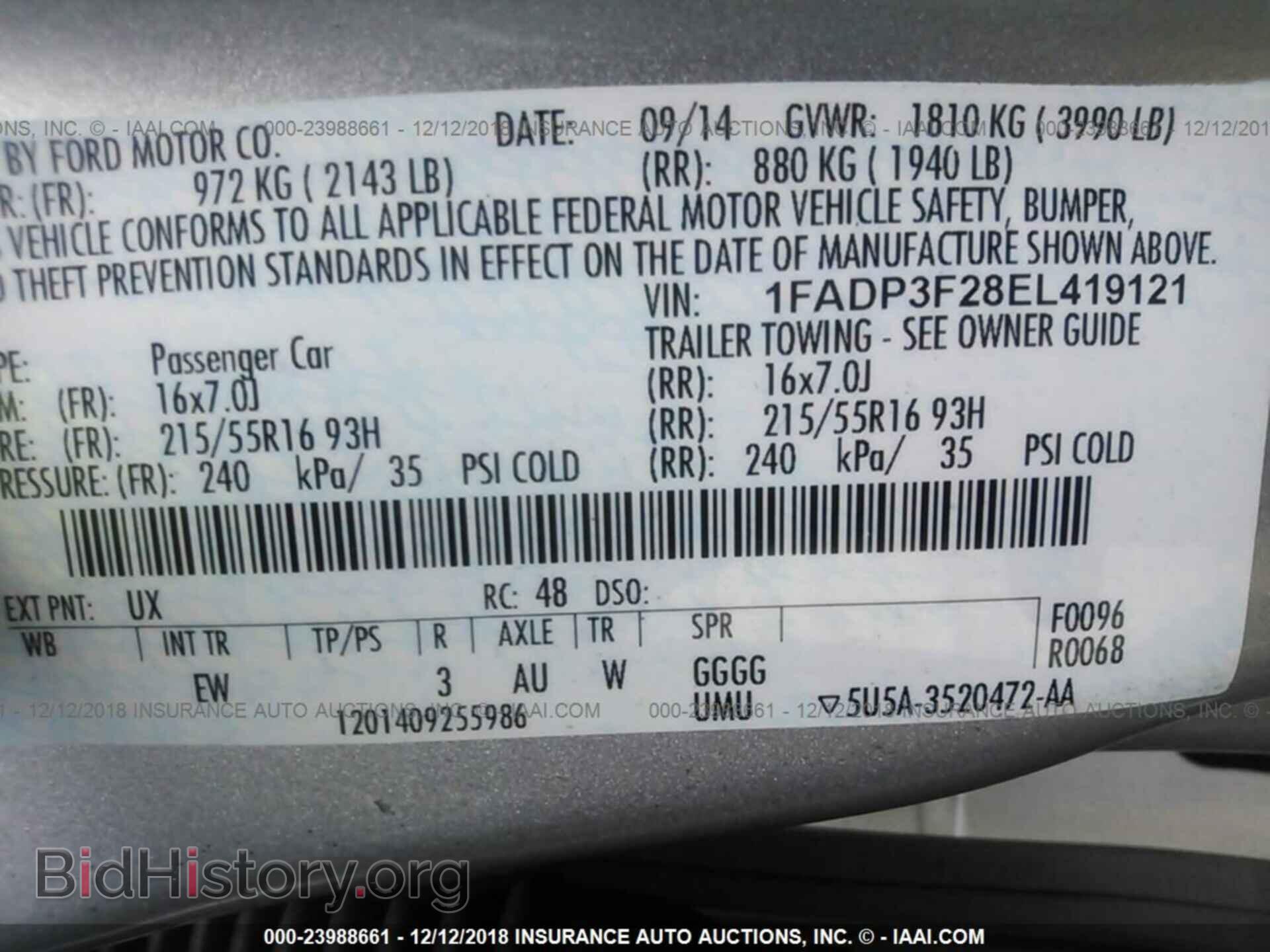 2014 FORD FOCUS - VIN: 1FADP3F28EL419121 - Photo 9