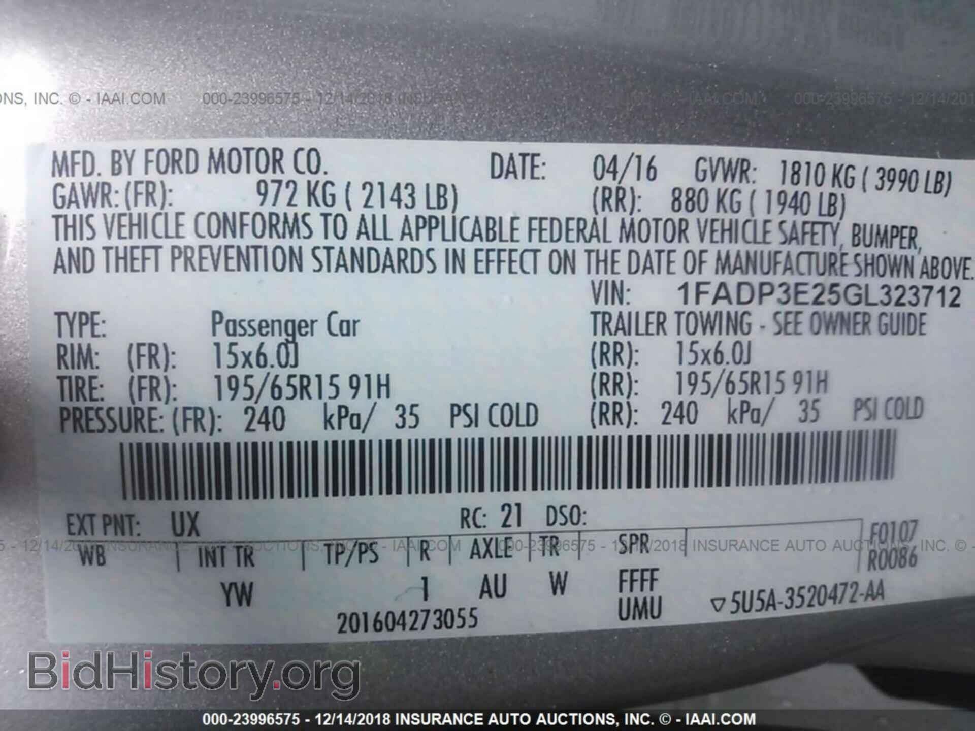 2016 FORD FOCUS - VIN: 1FADP3E25GL323712 - Фото 9
