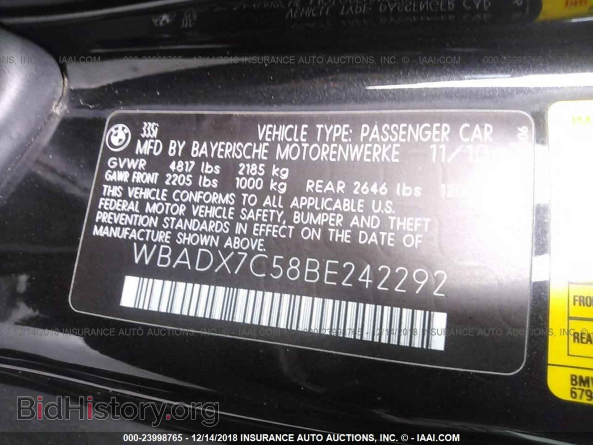 2011 BMW 335 - VIN: WBADX7C58BE242292 - Фото 9
