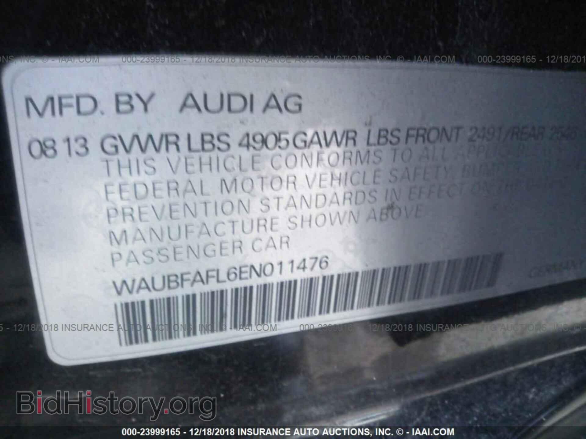 2014 AUDI A4 - VIN: WAUBFAFL6EN011476 - Фото 9