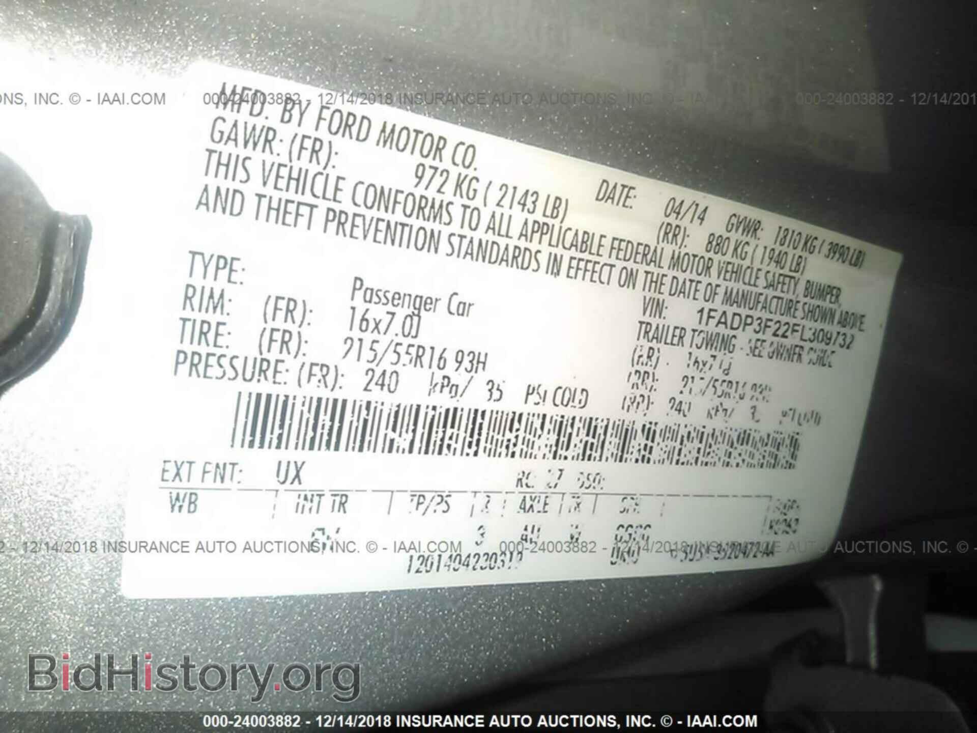 2014 FORD FOCUS - VIN: 1FADP3F22EL309732 - Photo 9