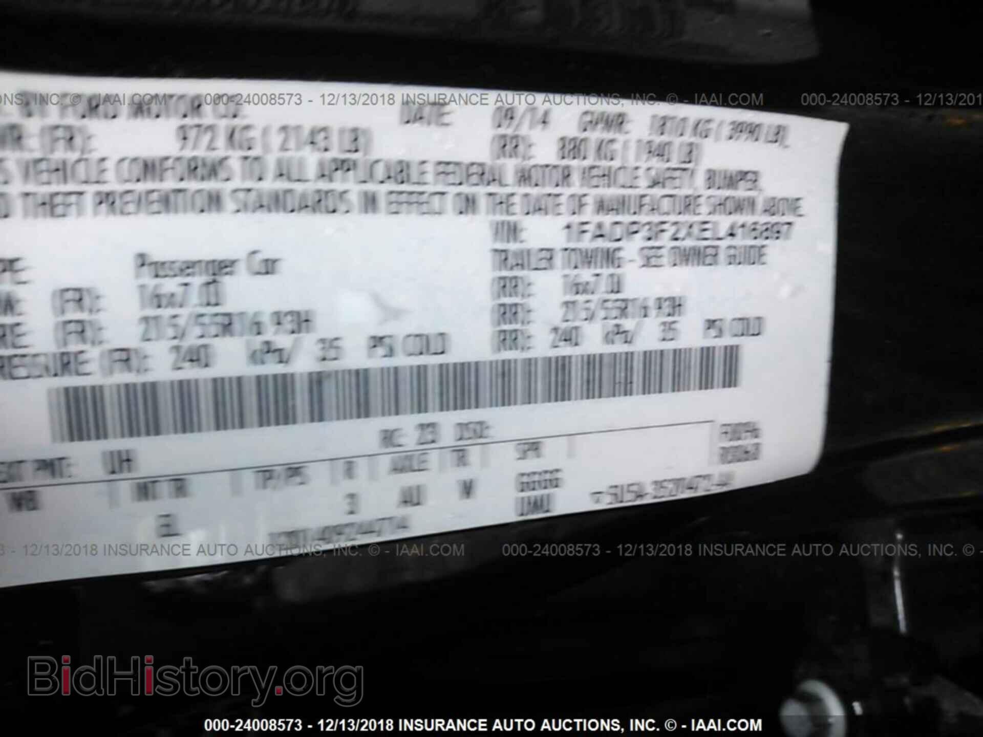 2014 FORD FOCUS - VIN: 1FADP3F2XEL416897 - Photo 9