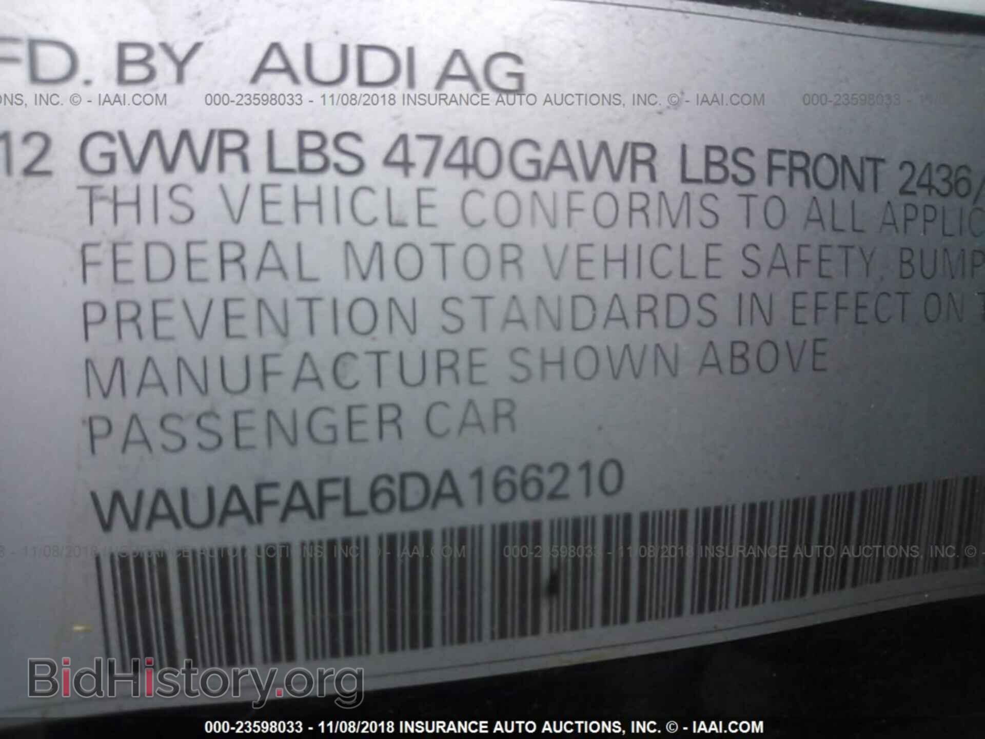 2013 AUDI A4 - VIN: WAUAFAFL6DA166210 - Photo 9