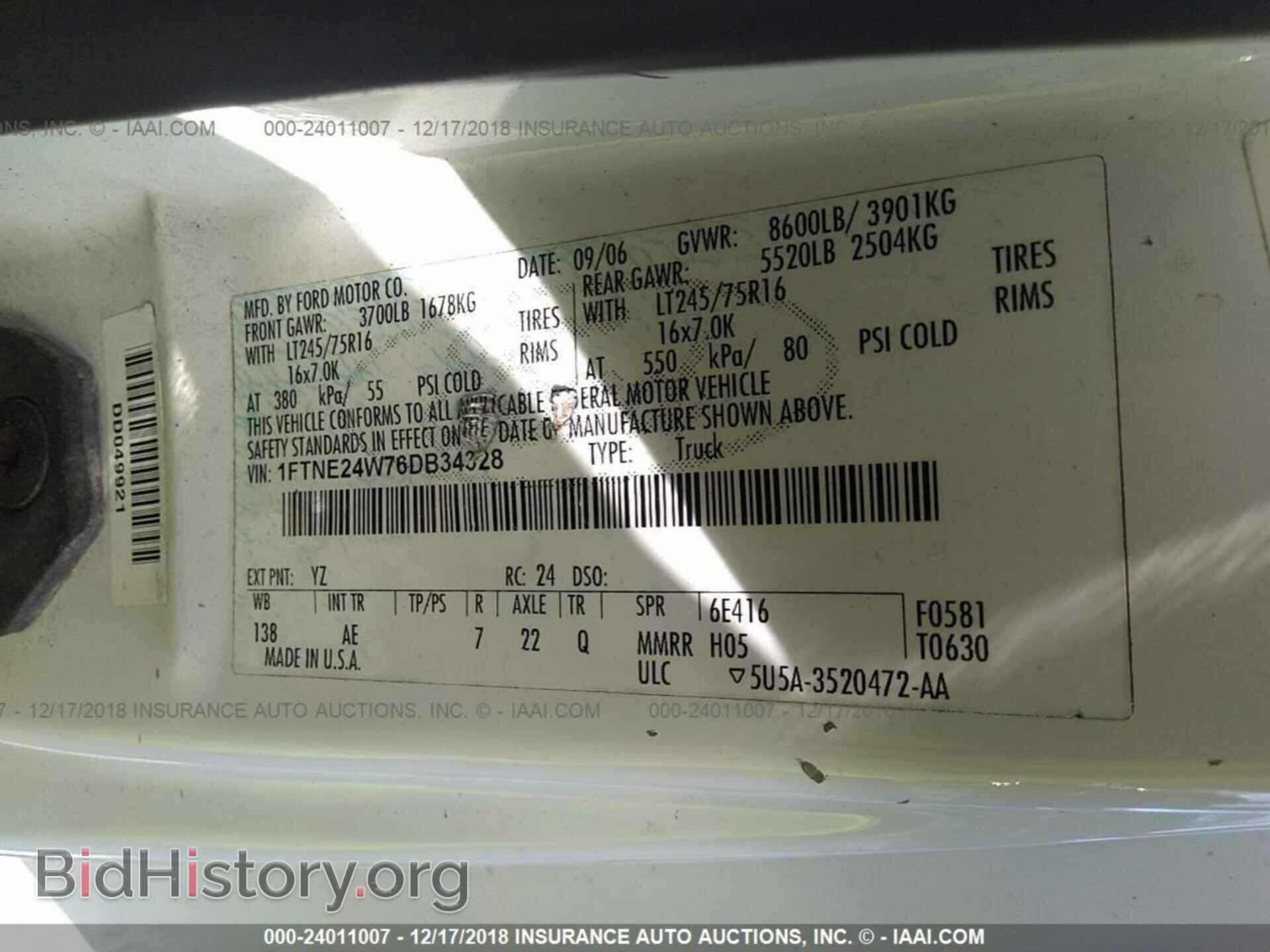 2006 FORD ECONOLINE - VIN: 1FTNE24W76DB34328 - Фото 9