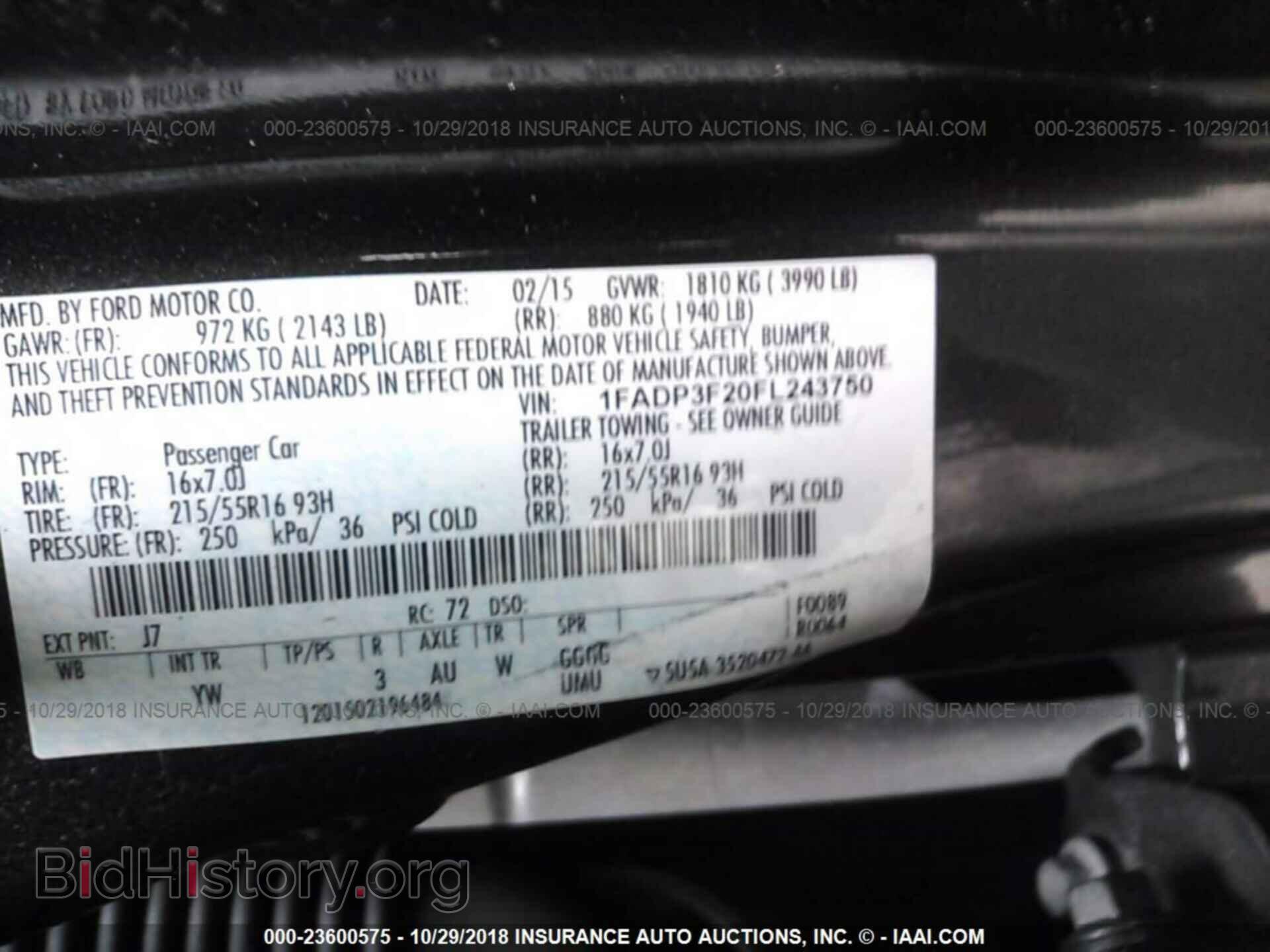 2015 FORD FOCUS - VIN: 1FADP3F20FL243750 - Photo 9