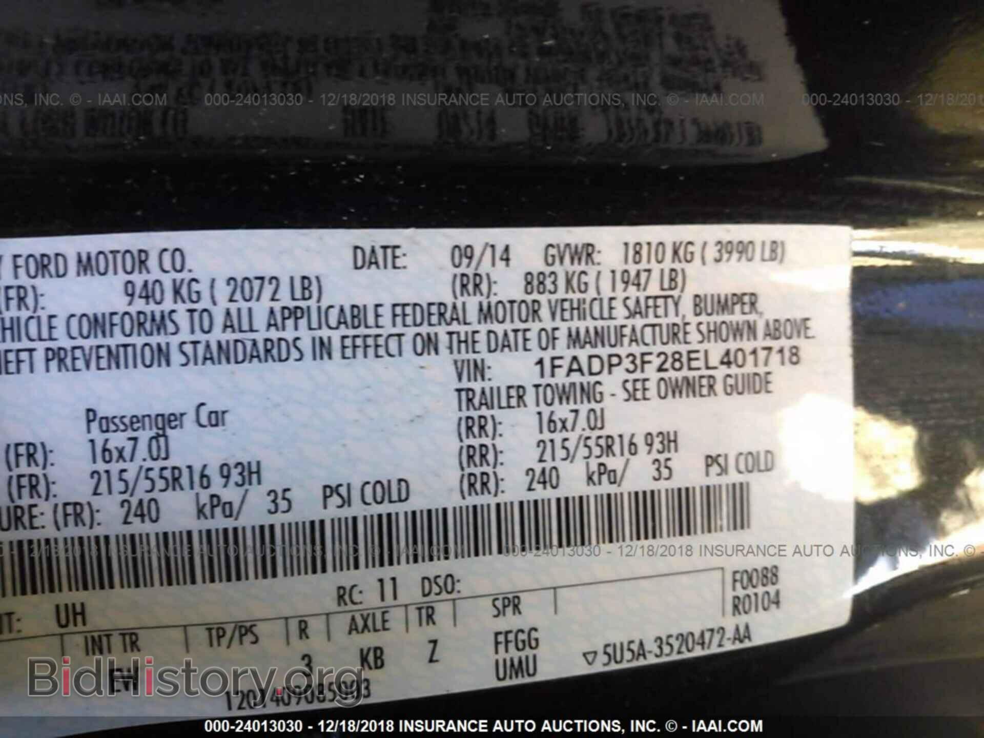 2014 FORD FOCUS - VIN: 1FADP3F28EL401718 - Photo 9