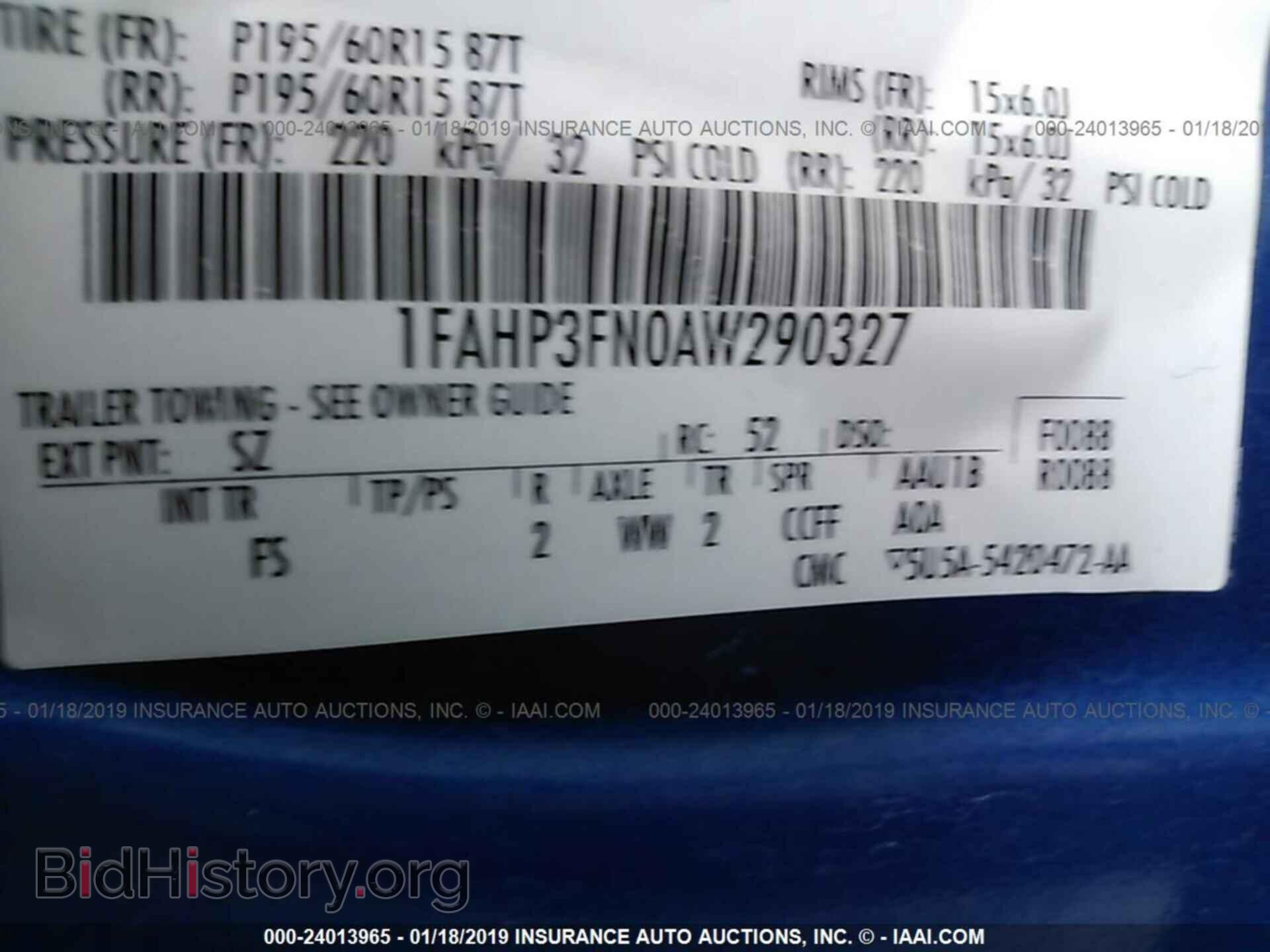 2010 FORD FOCUS - VIN: 1FAHP3FN0AW290327 - Фото 9
