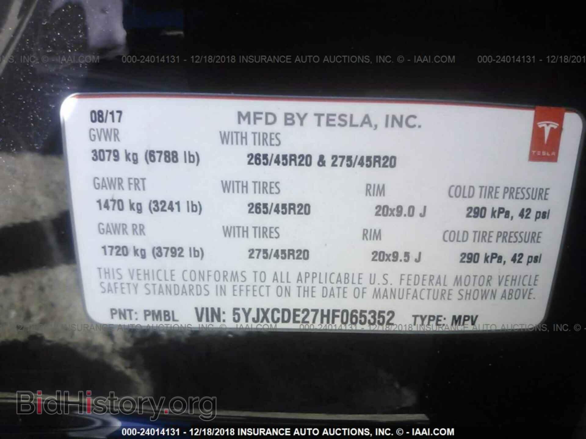 2017 TESLA MODEL X - VIN: 5YJXCDE27HF065352 - Photo 9