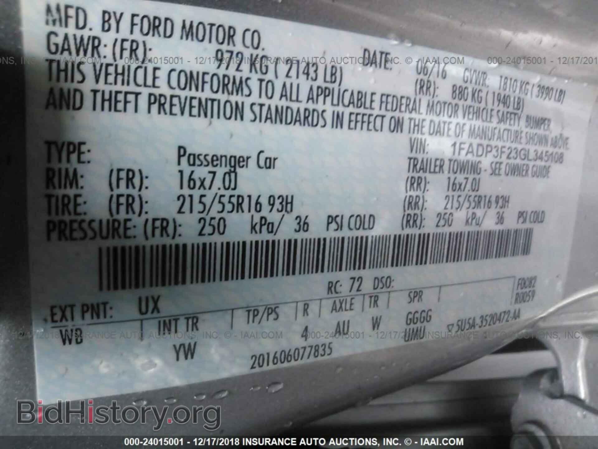 2016 FORD FOCUS - VIN: 1FADP3F23GL345108 - Photo 9