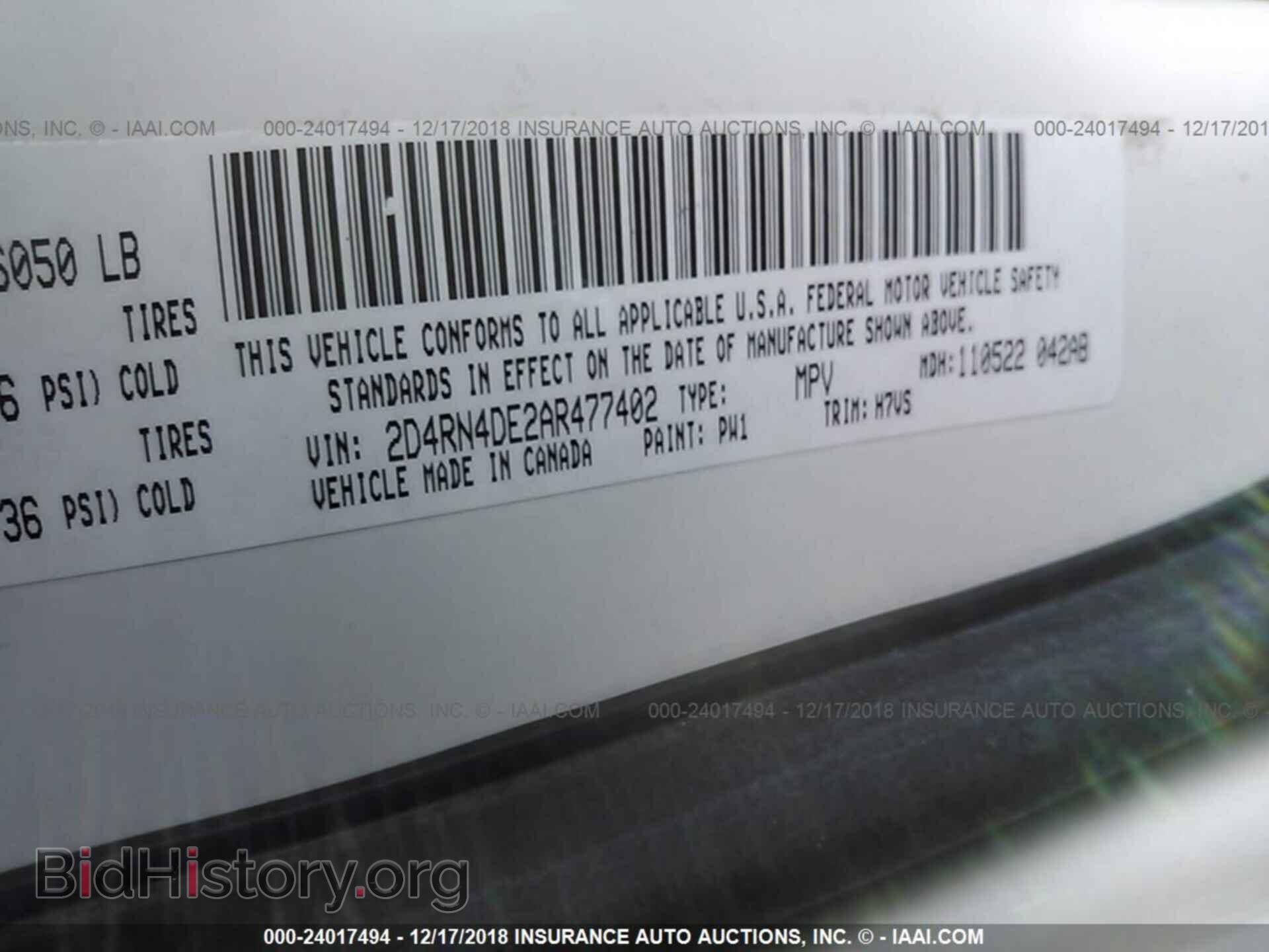 2010 DODGE GRAND CARAVAN - VIN: 2D4RN4DE2AR477402 - Фото 9