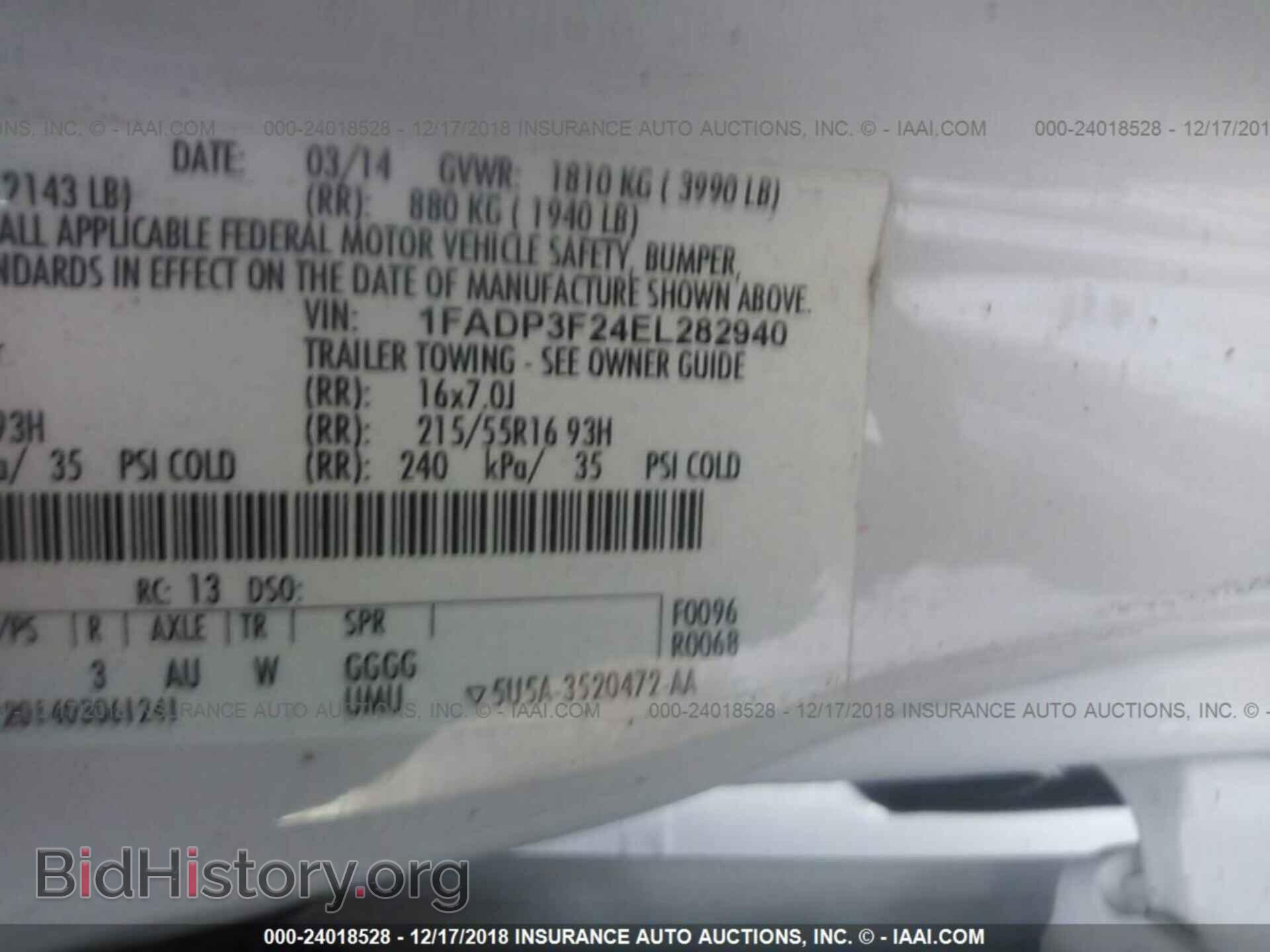 2014 FORD FOCUS - VIN: 1FADP3F24EL282940 - Фото 9