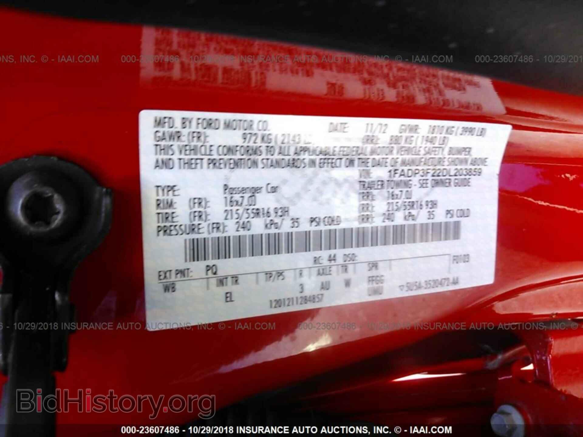 2013 FORD FOCUS - VIN: 1FADP3F22DL203859 - Фото 9