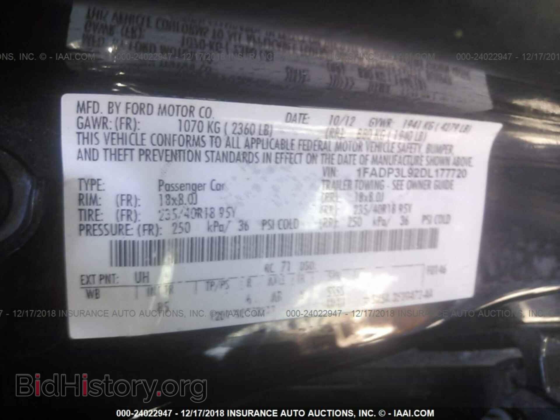 2013 FORD FOCUS - VIN: 1FADP3L92DL177720 - Фото 9
