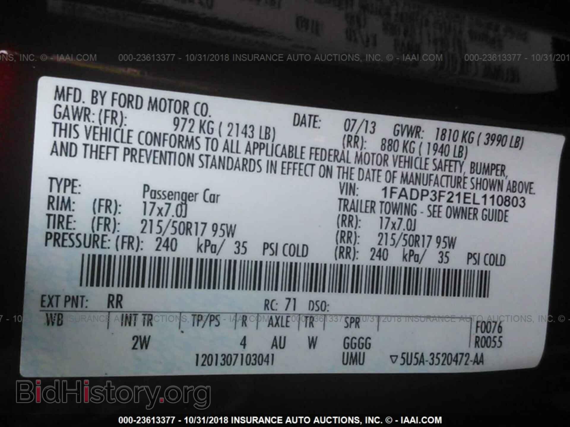 2014 FORD FOCUS - VIN: 1FADP3F21EL110803 - Photo 9