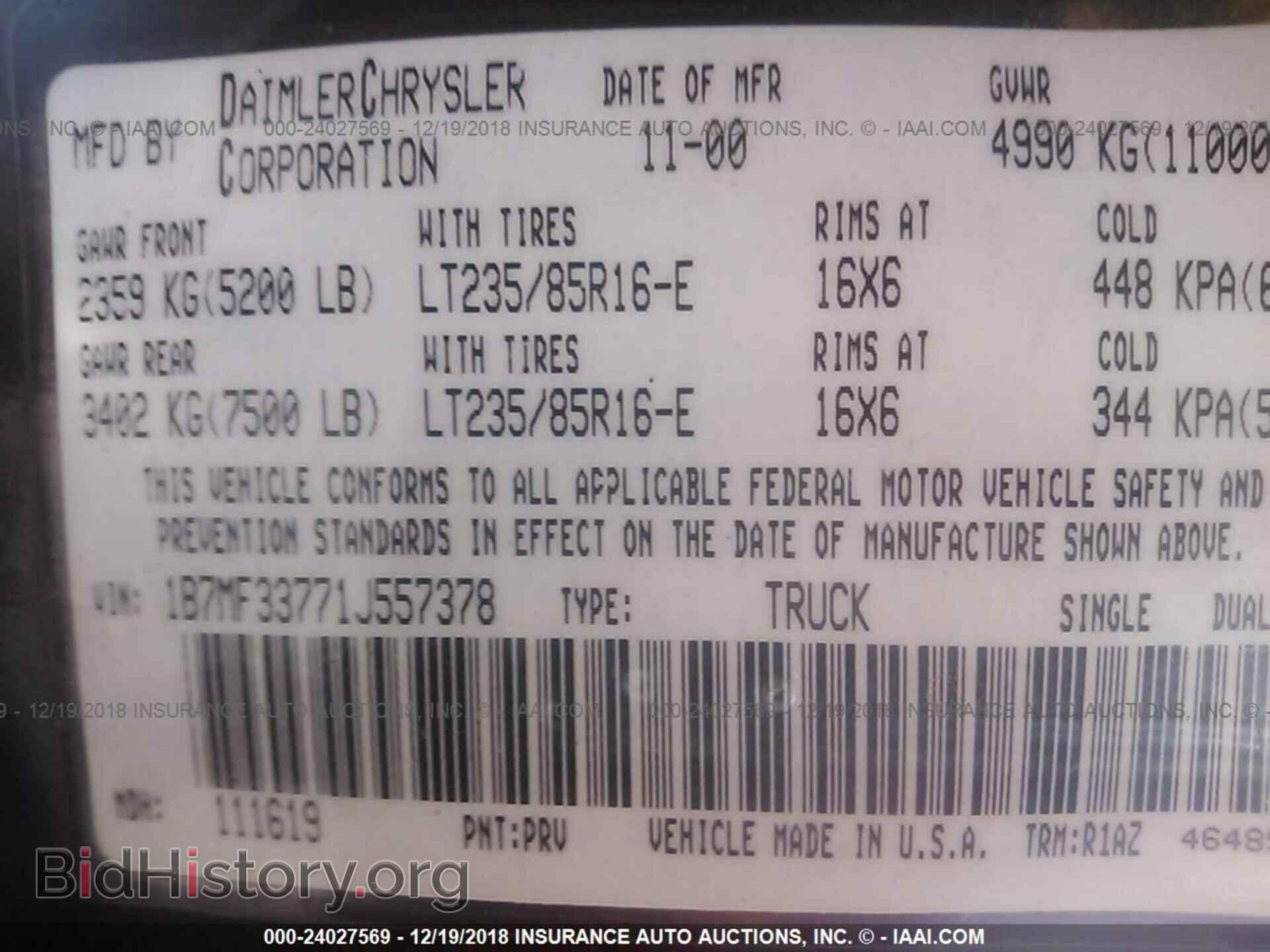 2001 DODGE RAM 3500 - VIN: 1B7MF33771J557378 - Photo 9