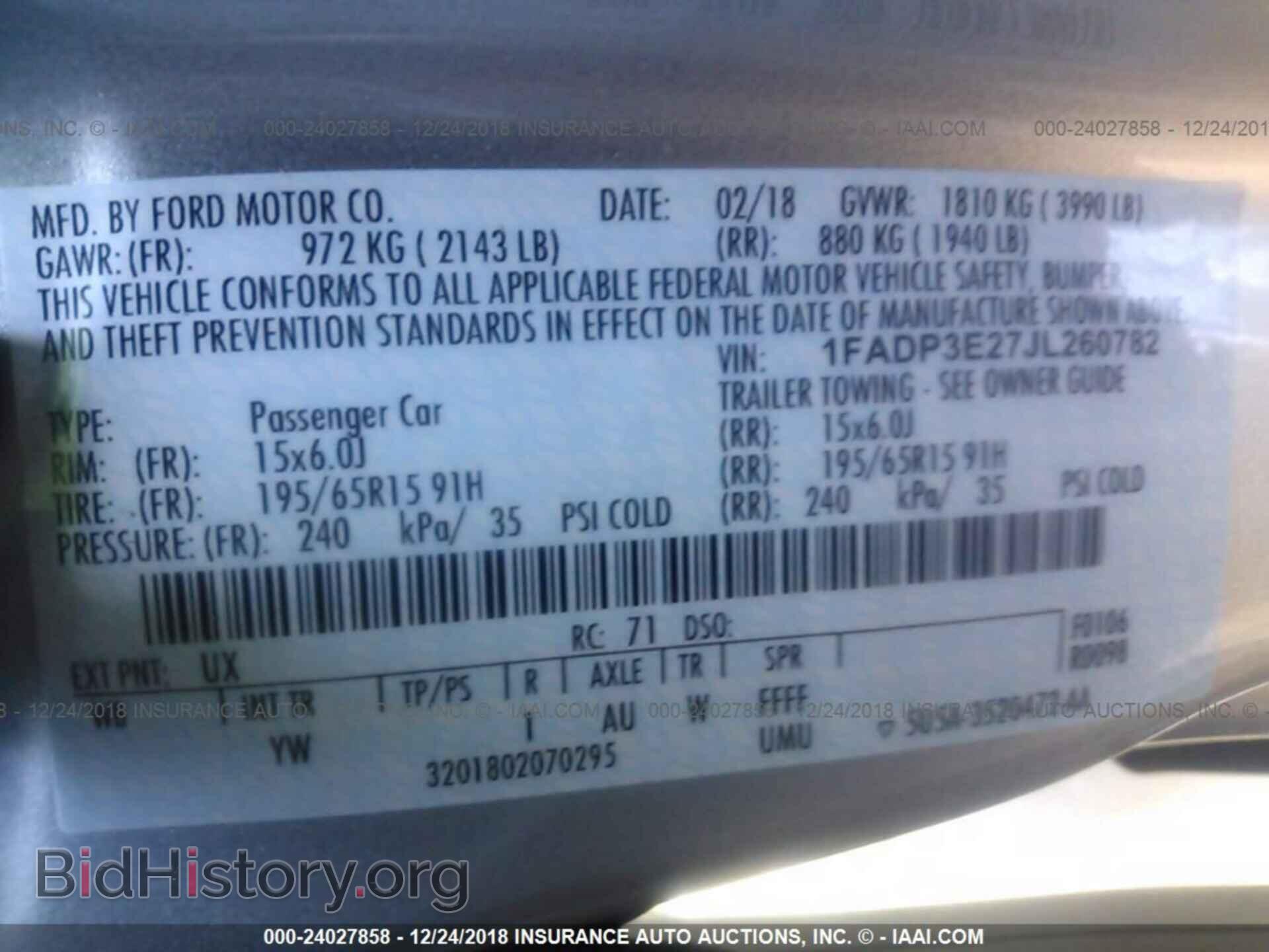 2018 FORD FOCUS - VIN: 1FADP3E27JL260782 - Photo 9