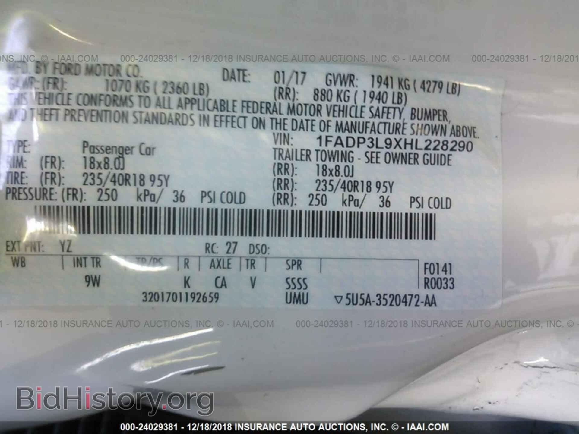 2017 FORD FOCUS - VIN: 1FADP3L9XHL228290 - Photo 9