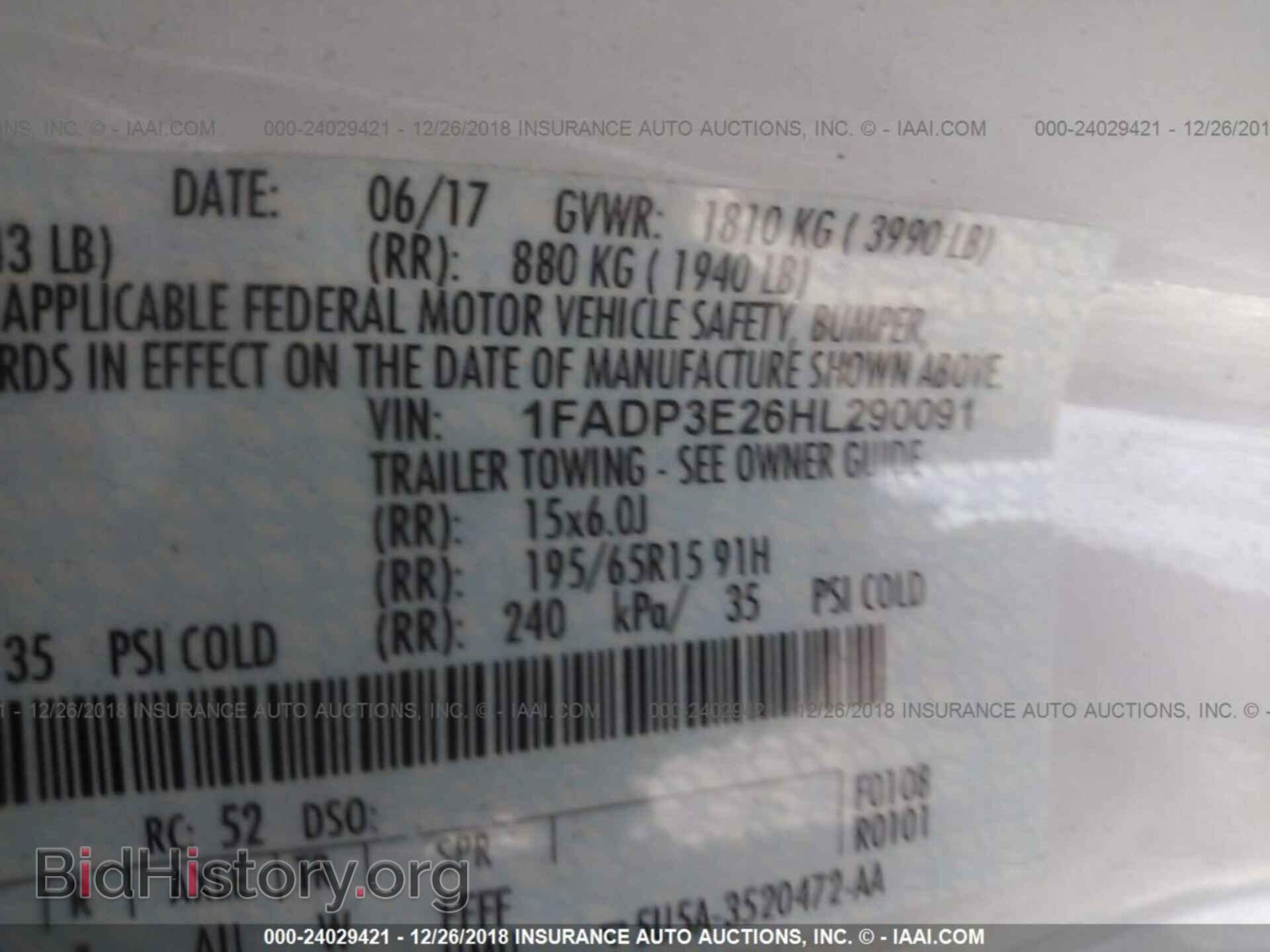2017 FORD FOCUS - VIN: 1FADP3E26HL290091 - Photo 9