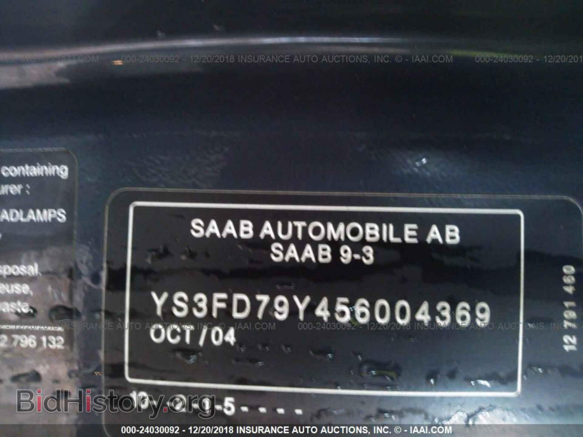 2005 SAAB 9-3 - VIN: YS3FD79Y456004369 - Фото 9