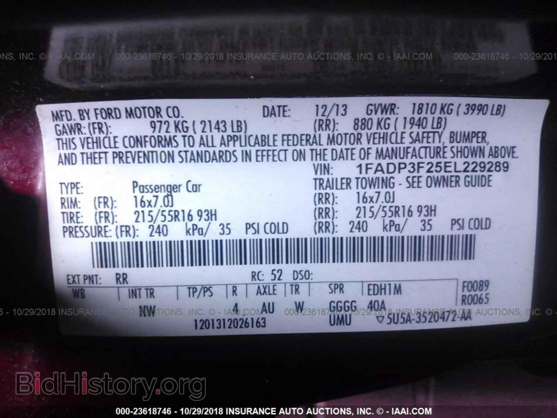2014 FORD FOCUS - VIN: 1FADP3F25EL229289 - Photo 9